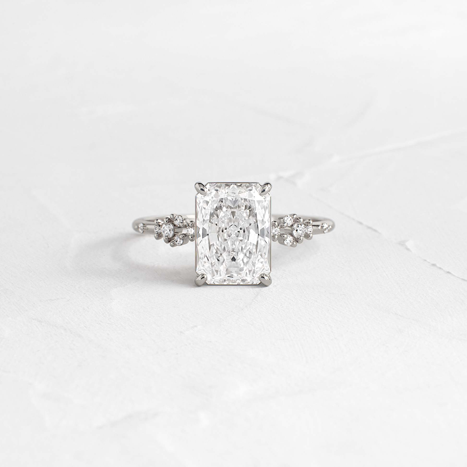 Cluster Style-Radiant Lab Grown Diamond Engagement Ring - Detail view
