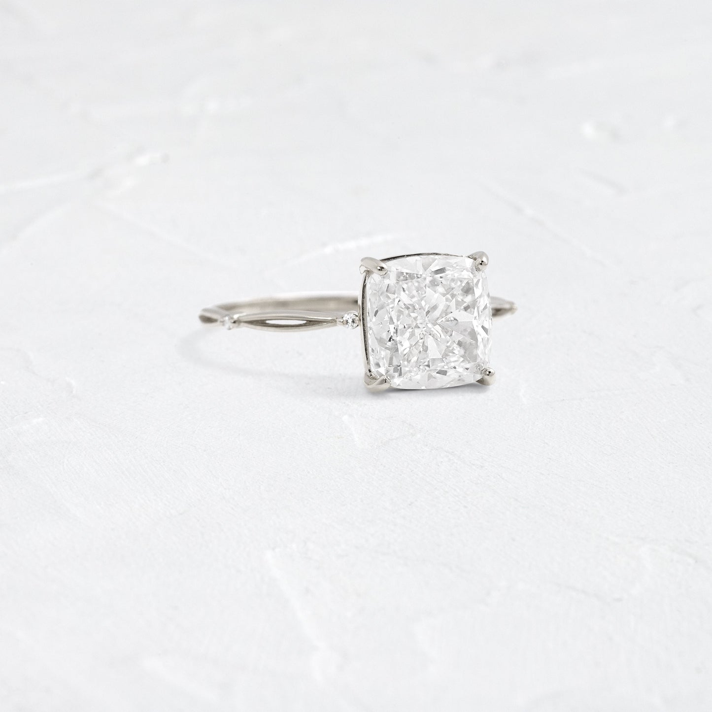 Criss Cross & Dainty Pave-Cushion Lab Grown Diamond Engagement Ring - Lifestyle