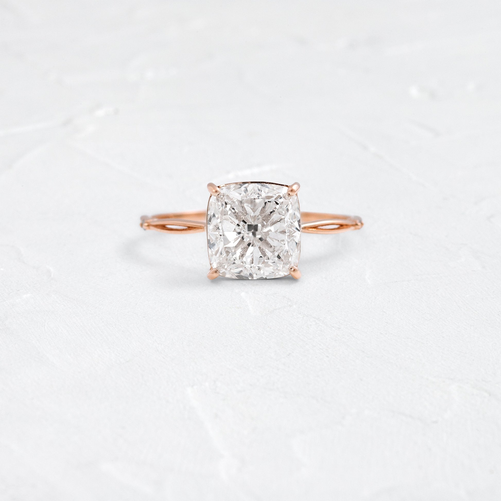 Criss Cross & Dainty Pave-Cushion Lab Grown Diamond Engagement Ring - Lifestyle