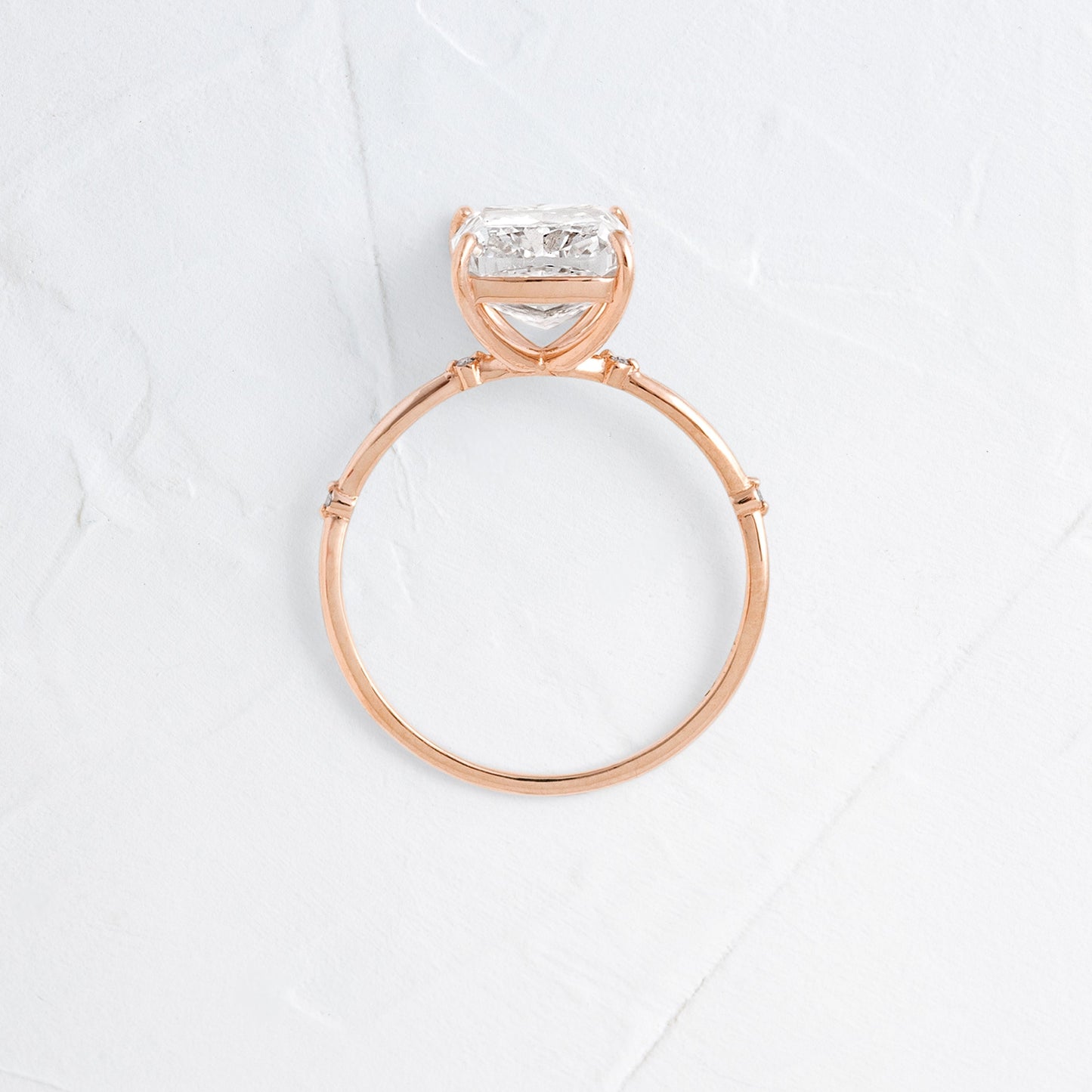 Criss Cross & Dainty Pave-Cushion Lab Grown Diamond Engagement Ring - Back view