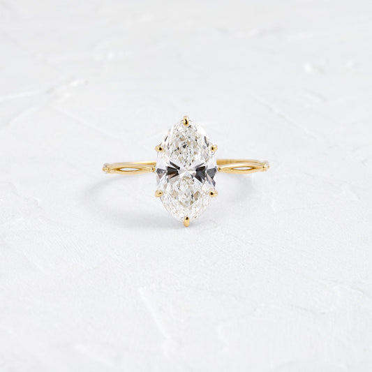 Criss Cross Dainty Pave-Oval Lab Grown Diamond Engagement Ring - Front view