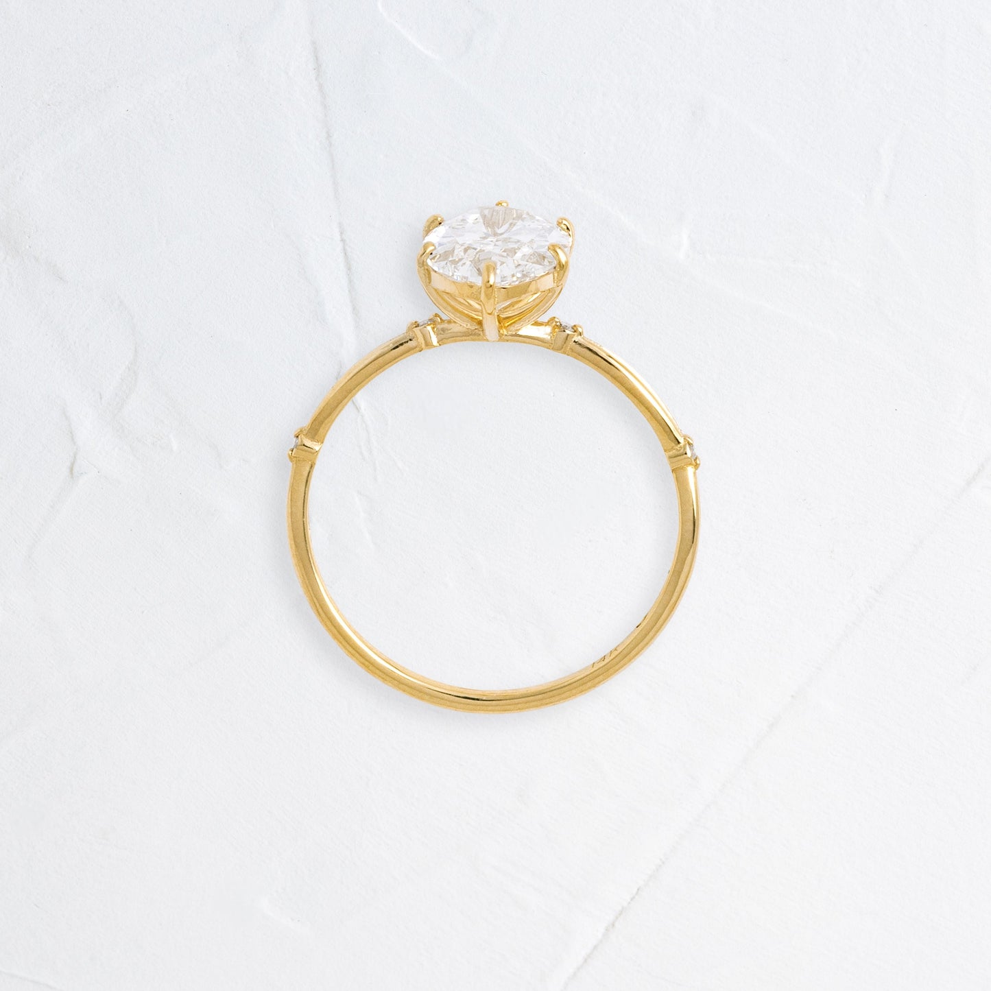 Criss Cross Dainty Pave-Oval Lab Grown Diamond Engagement Ring - Detail view