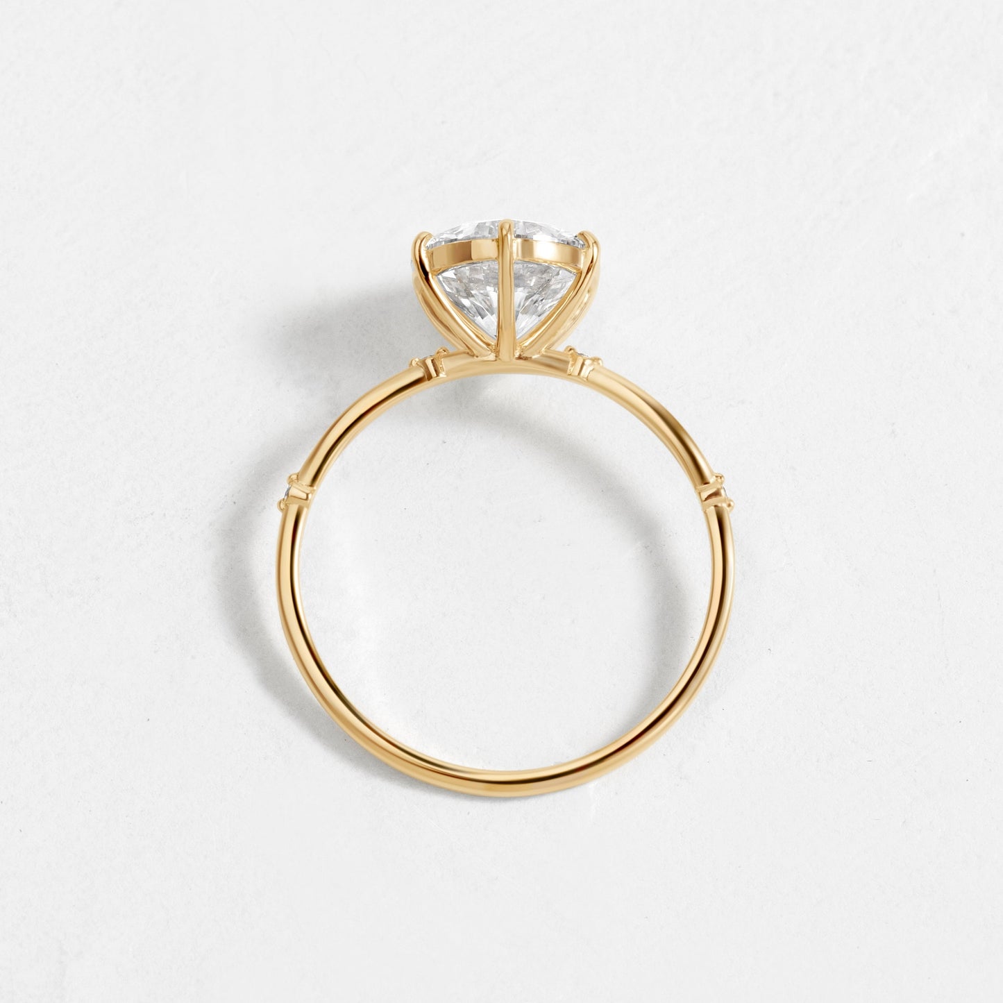 Criss Cross Dainty Pave-Round Lab Grown Diamond Engagement Ring - Detail view