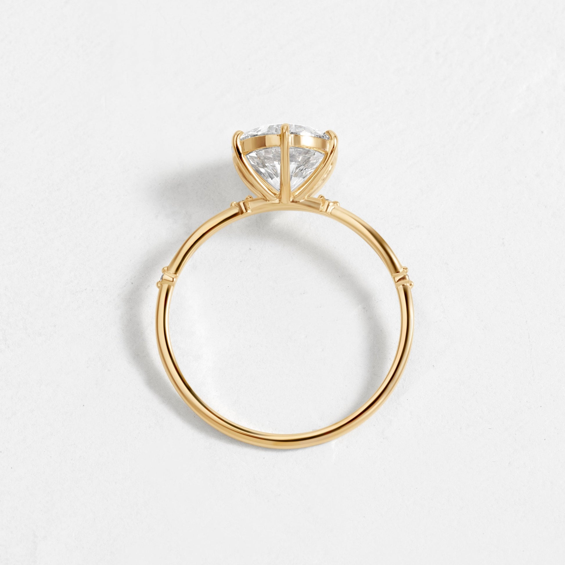 Criss Cross Dainty Pave-Round Lab Grown Diamond Engagement Ring - Detail view