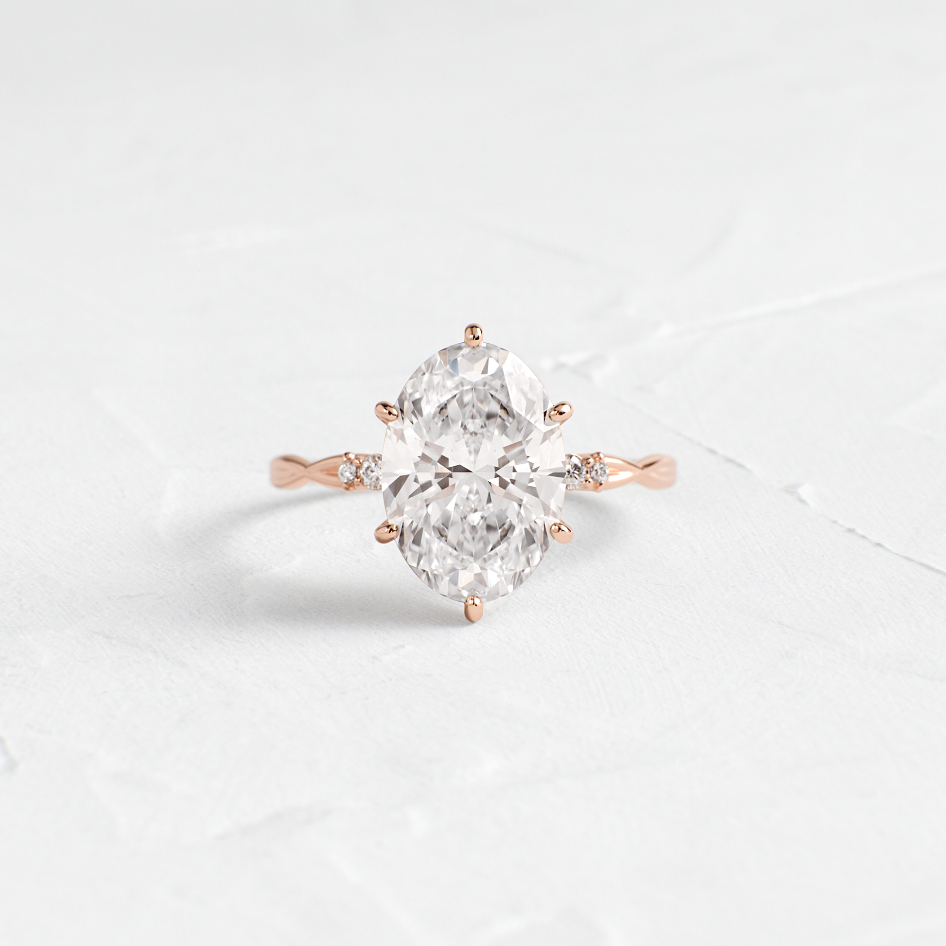 Criss Cross-Oval Lab Grown Diamond Engagement Ring - Back view
