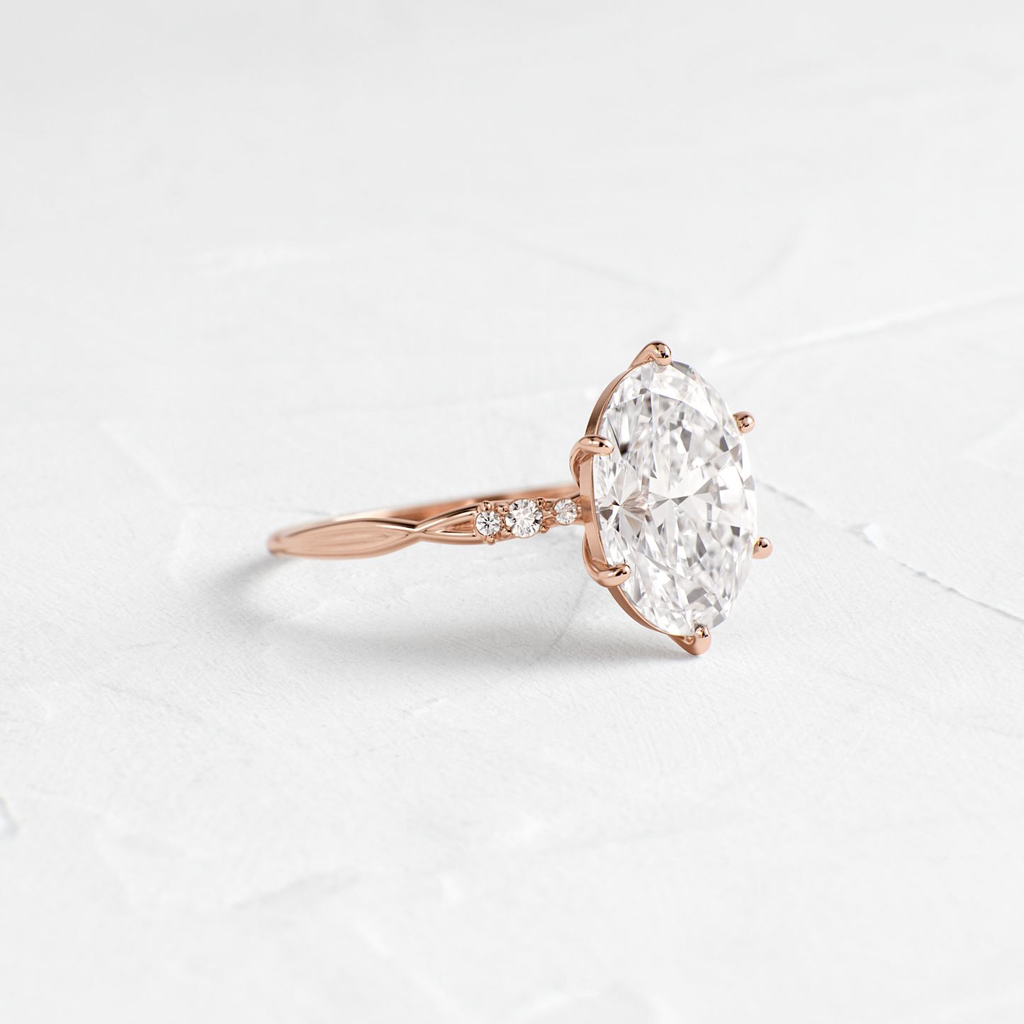 Criss Cross-Oval Lab Grown Diamond Engagement Ring - Detail view