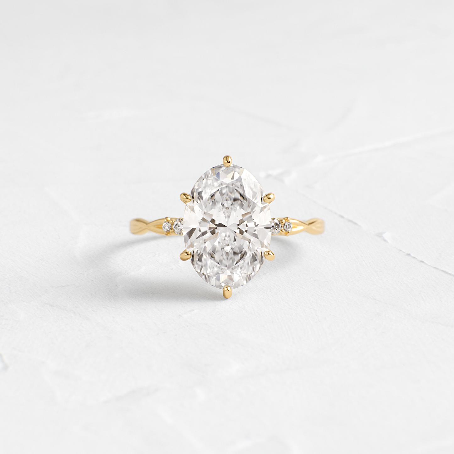 Criss Cross-Oval Lab Grown Diamond Engagement Ring - Front view