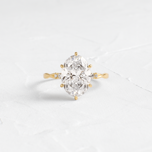 Criss Cross-Oval Lab Grown Diamond Engagement Ring - Front view
