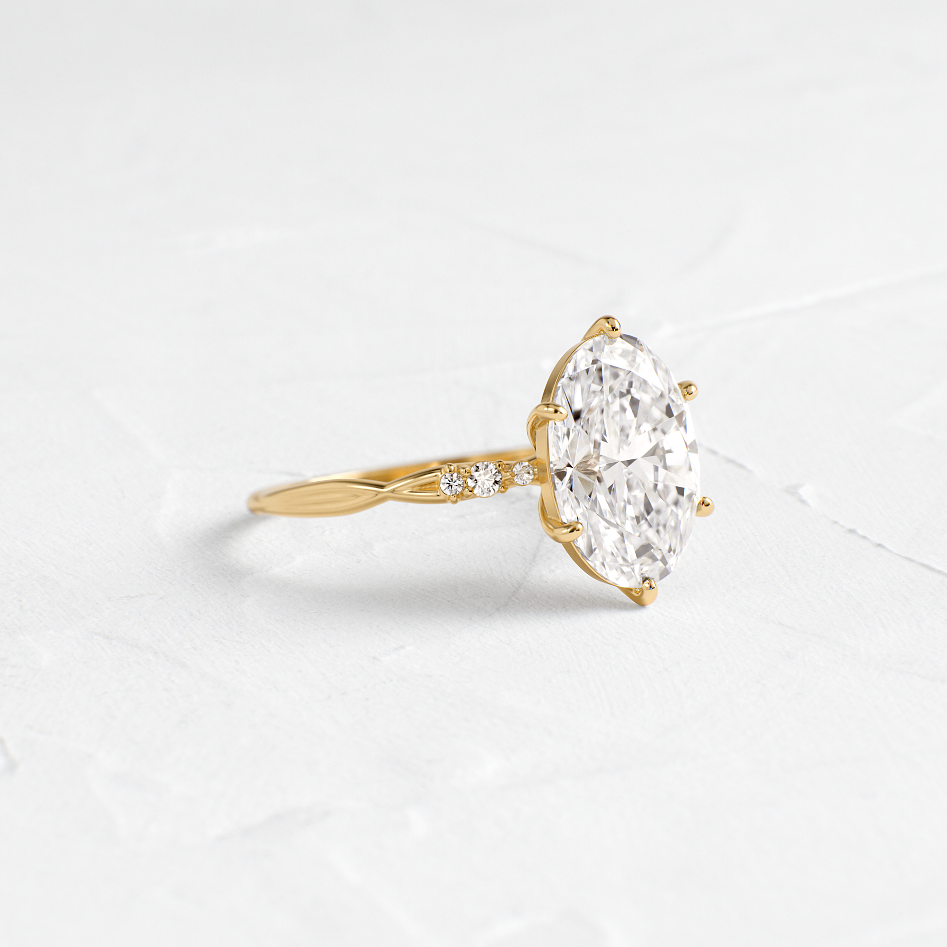 Criss Cross-Oval Lab Grown Diamond Engagement Ring - Front view