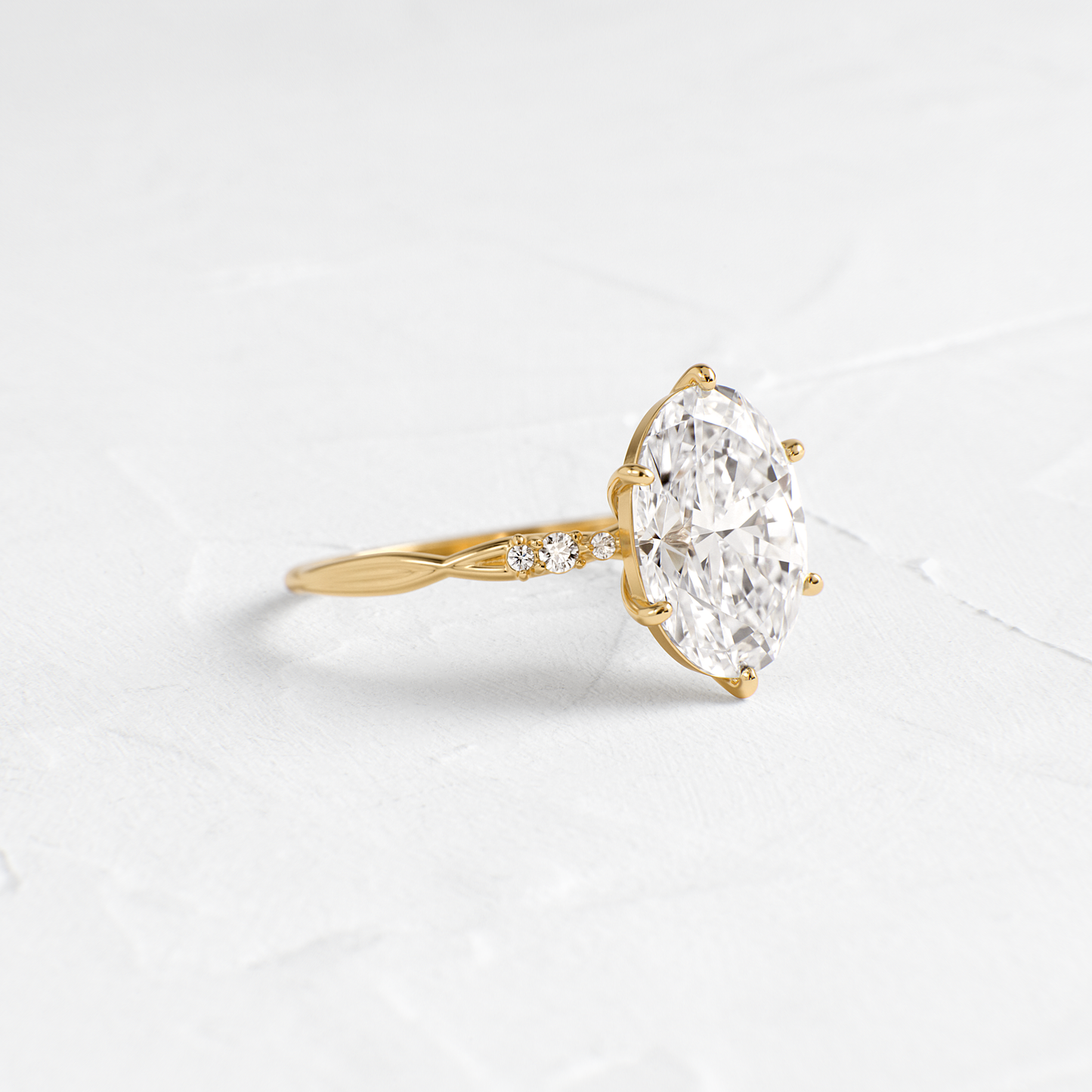 Criss Cross-Oval Lab Grown Diamond Engagement Ring - Front view