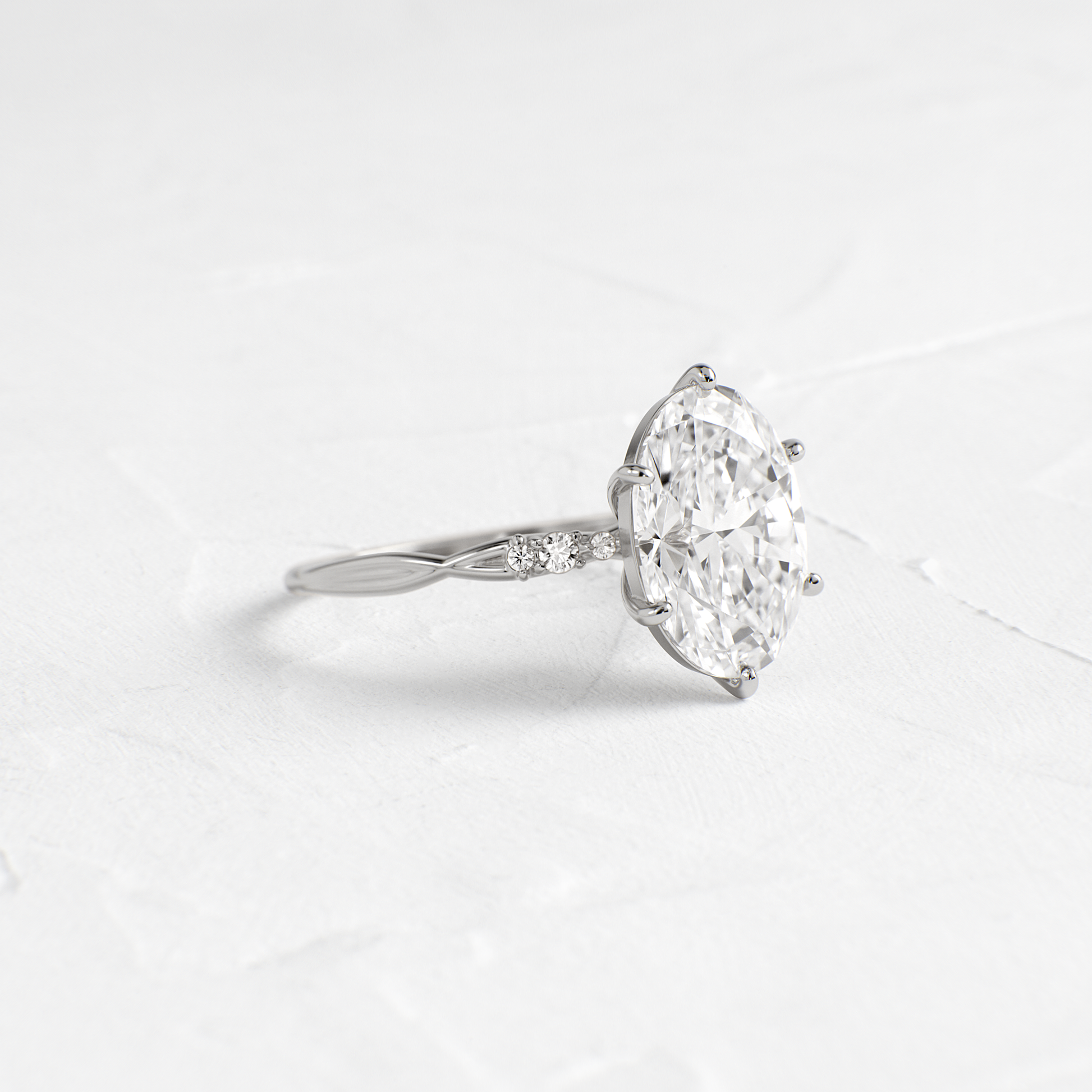 Criss Cross-Oval Lab Grown Diamond Engagement Ring - Lifestyle