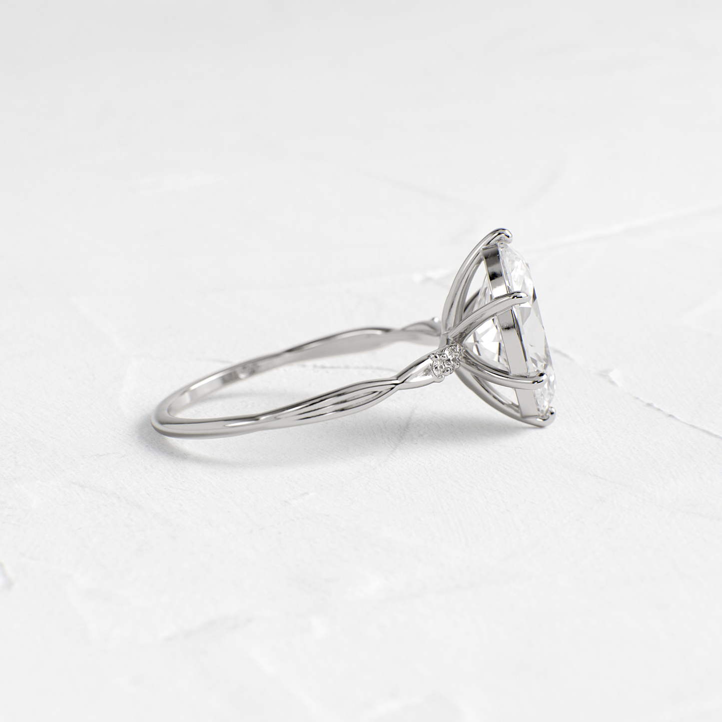 Criss Cross-Oval Lab Grown Diamond Engagement Ring - Front view