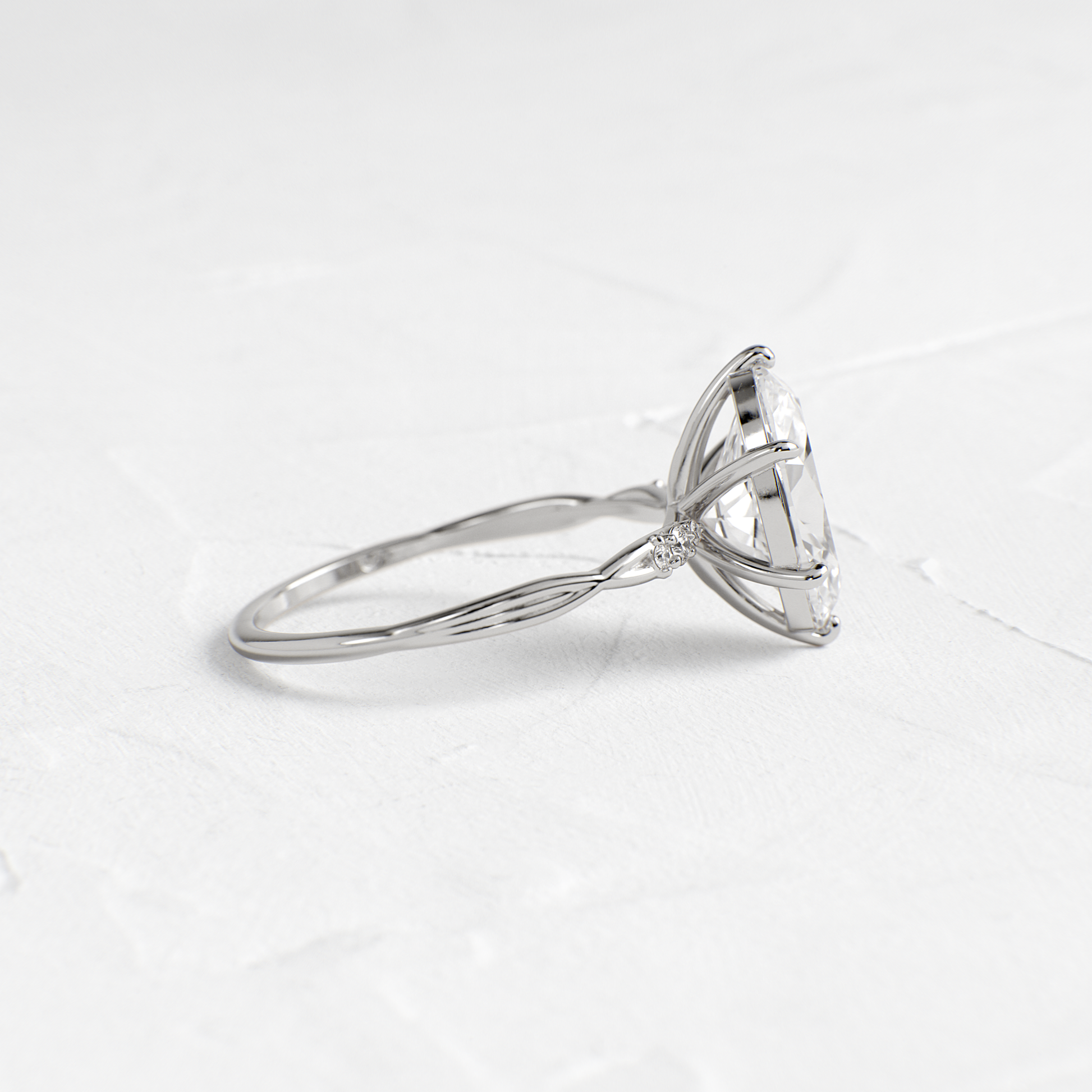 Criss Cross-Oval Lab Grown Diamond Engagement Ring - Front view
