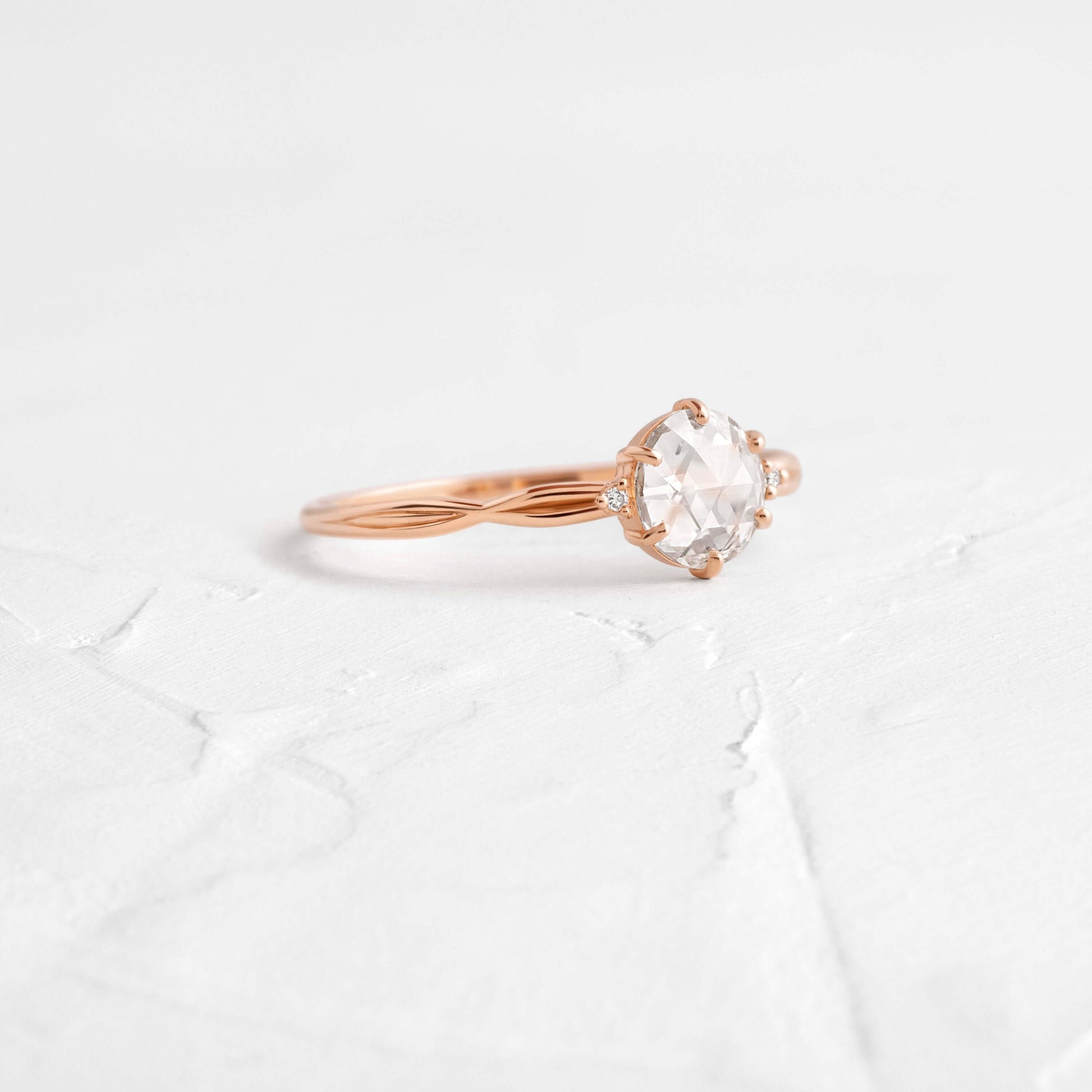 Criss Cross-Rose Cut Lab Grown Diamond Engagement Ring - Lifestyle