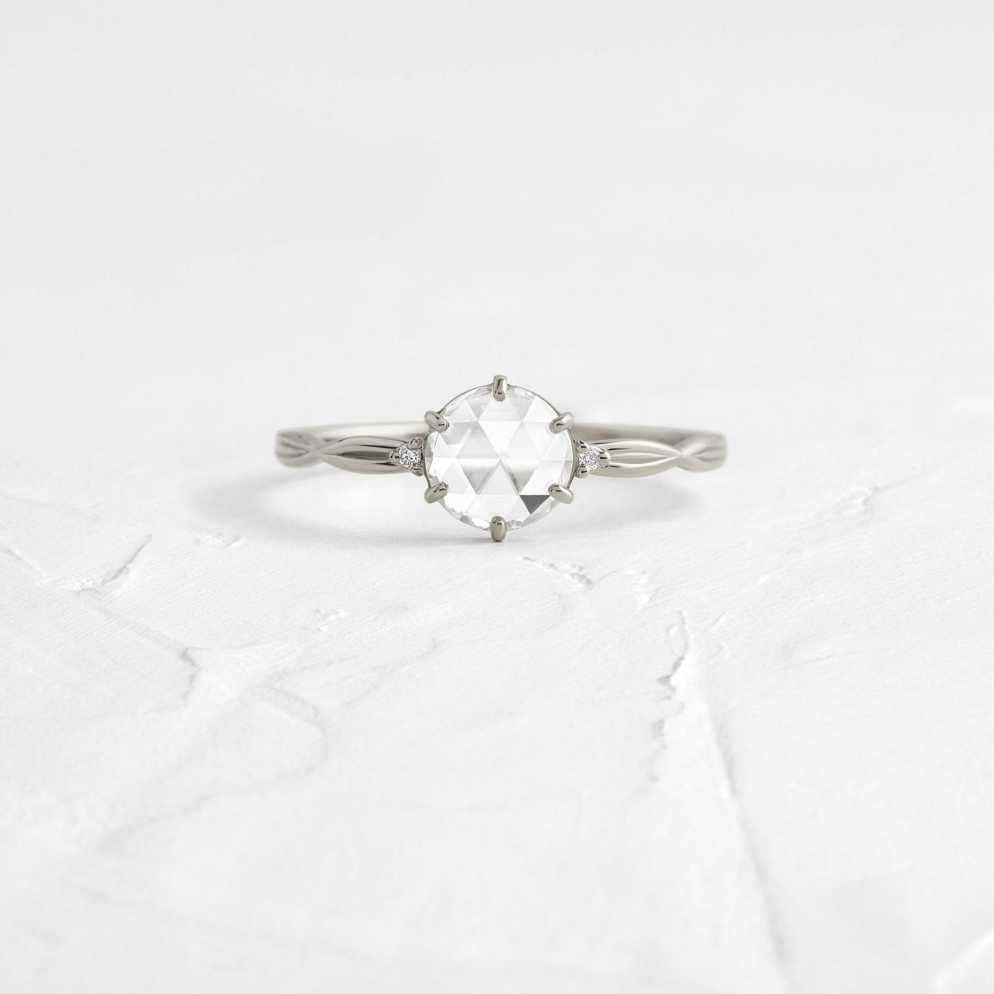 Criss Cross-Rose Cut Lab Grown Diamond Engagement Ring - Lifestyle