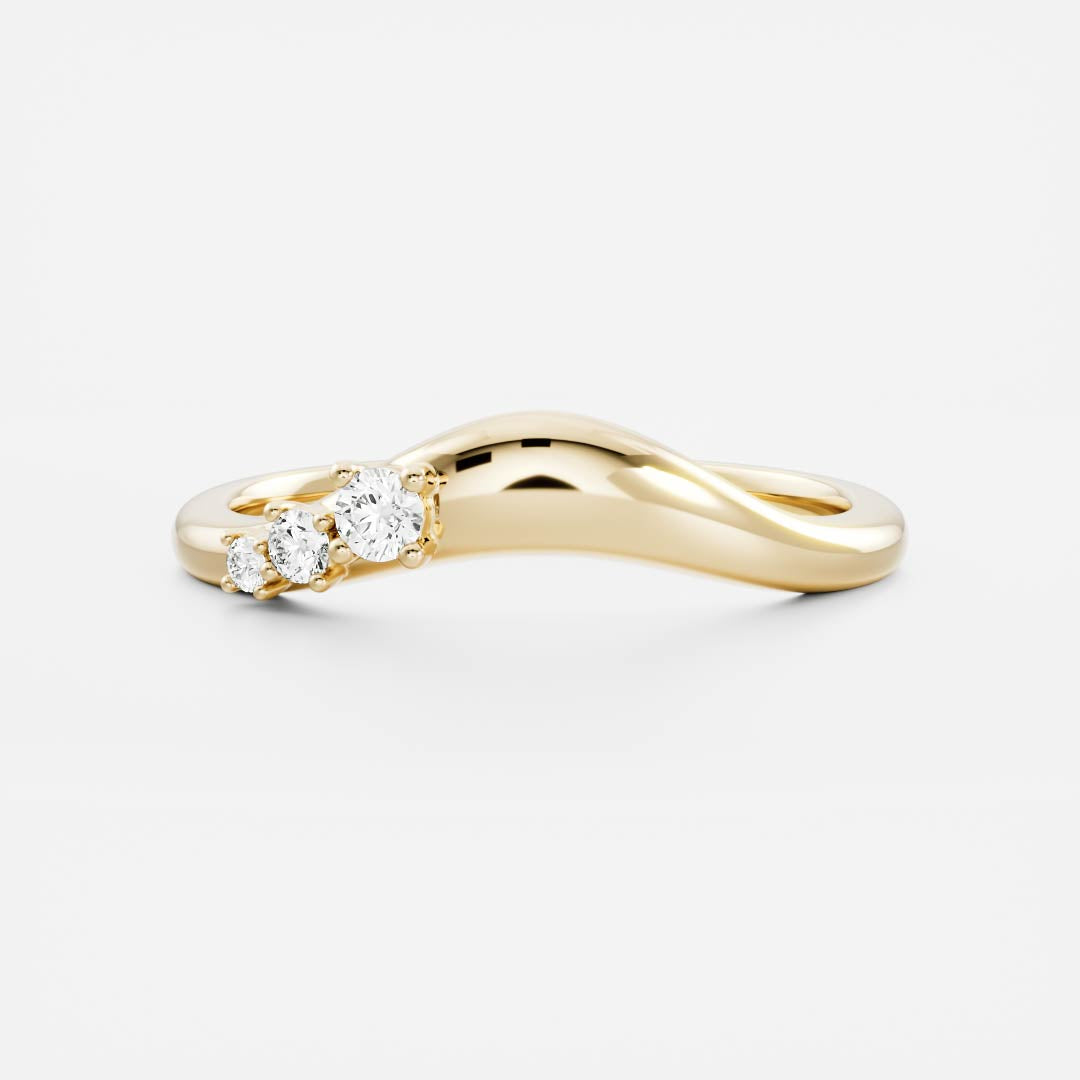 Curved- 0.23 CT Round Lab Grown Diamond Wedding BandCurved- 0.23 CT Round Lab Grown Diamond Wedding Band - Front view