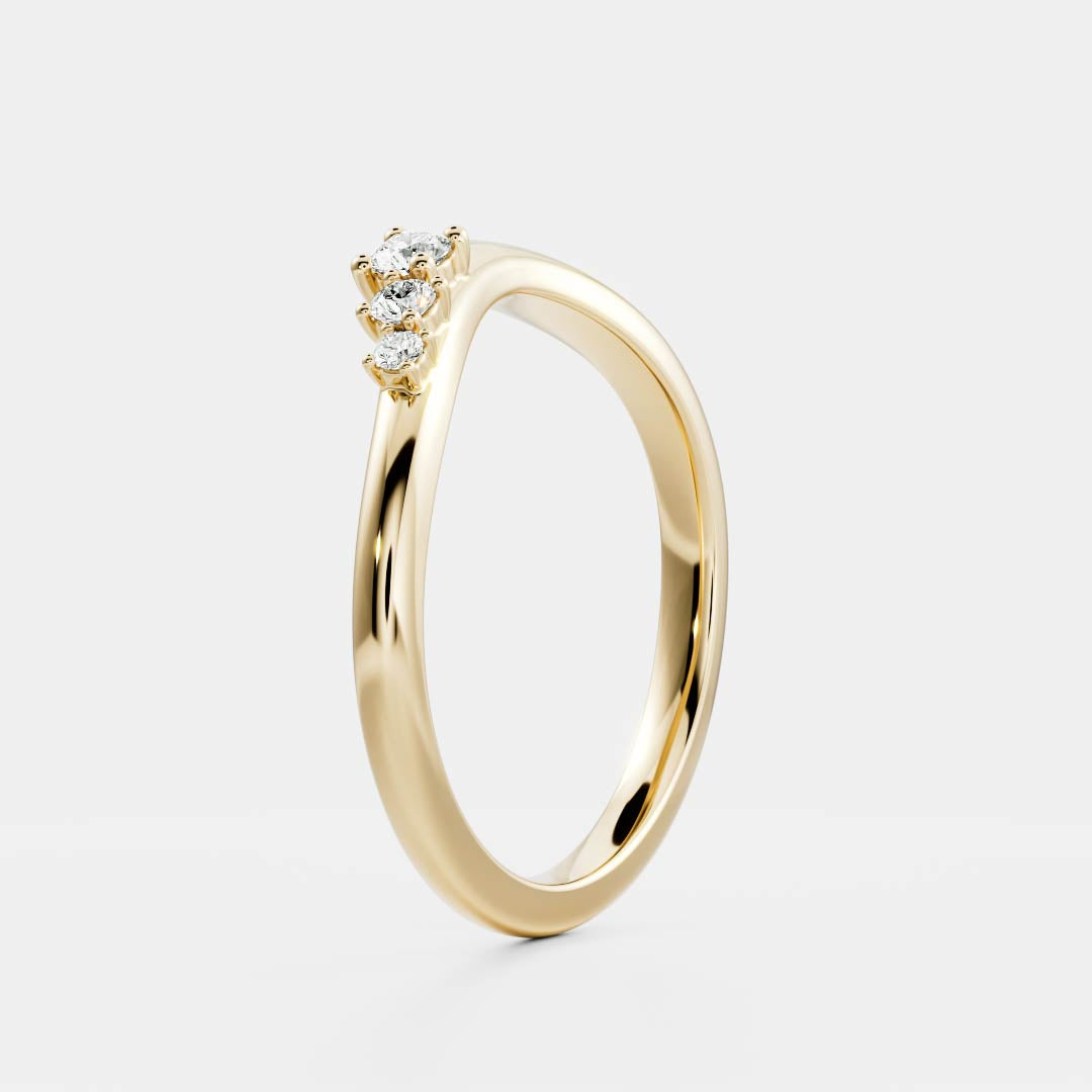 Curved- 0.23 CT Round Lab Grown Diamond Wedding BandCurved- 0.23 CT Round Lab Grown Diamond Wedding Band - Front view