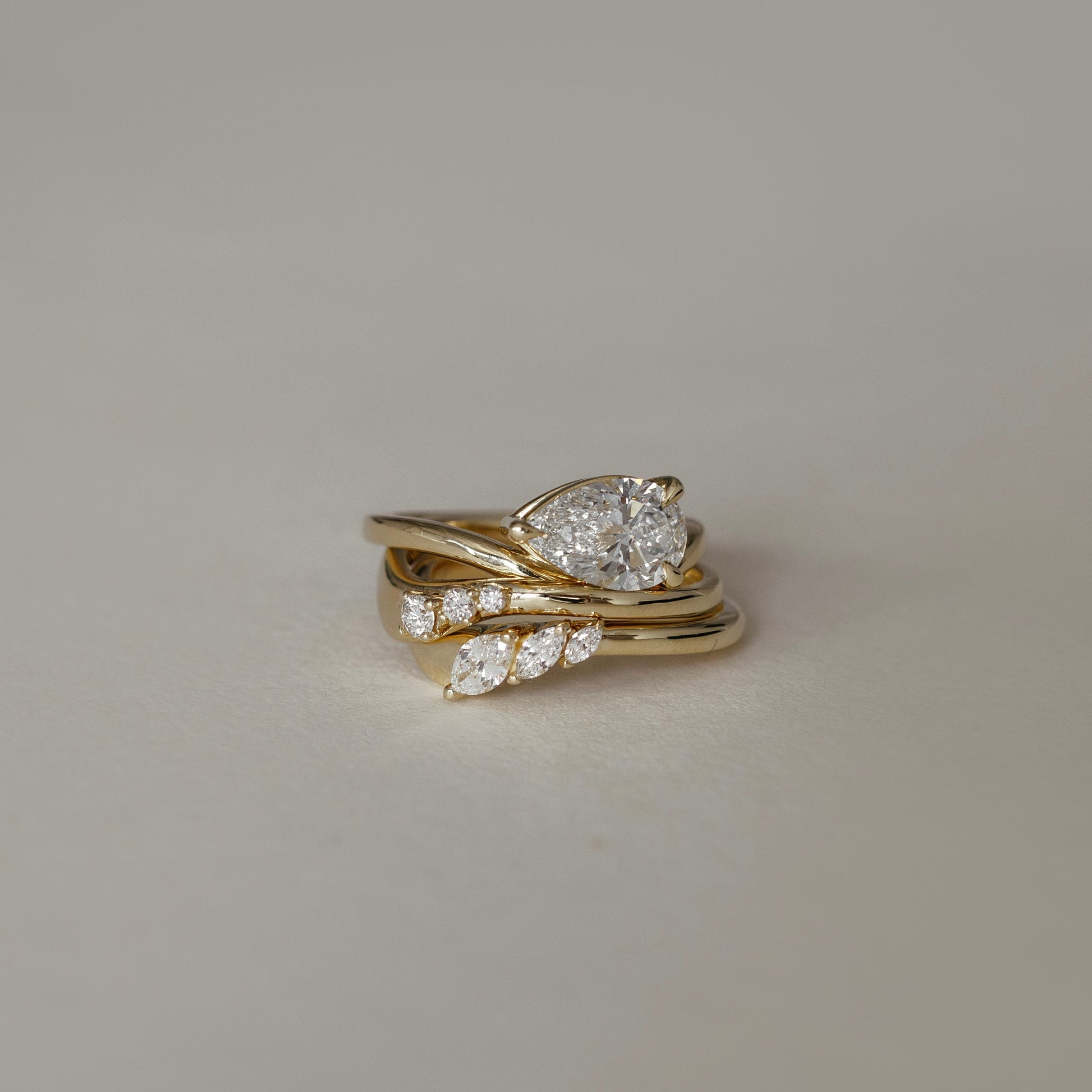 Curved- 0.23 CT Round Lab Grown Diamond Wedding BandCurved- 0.23 CT Round Lab Grown Diamond Wedding Band - Side view
