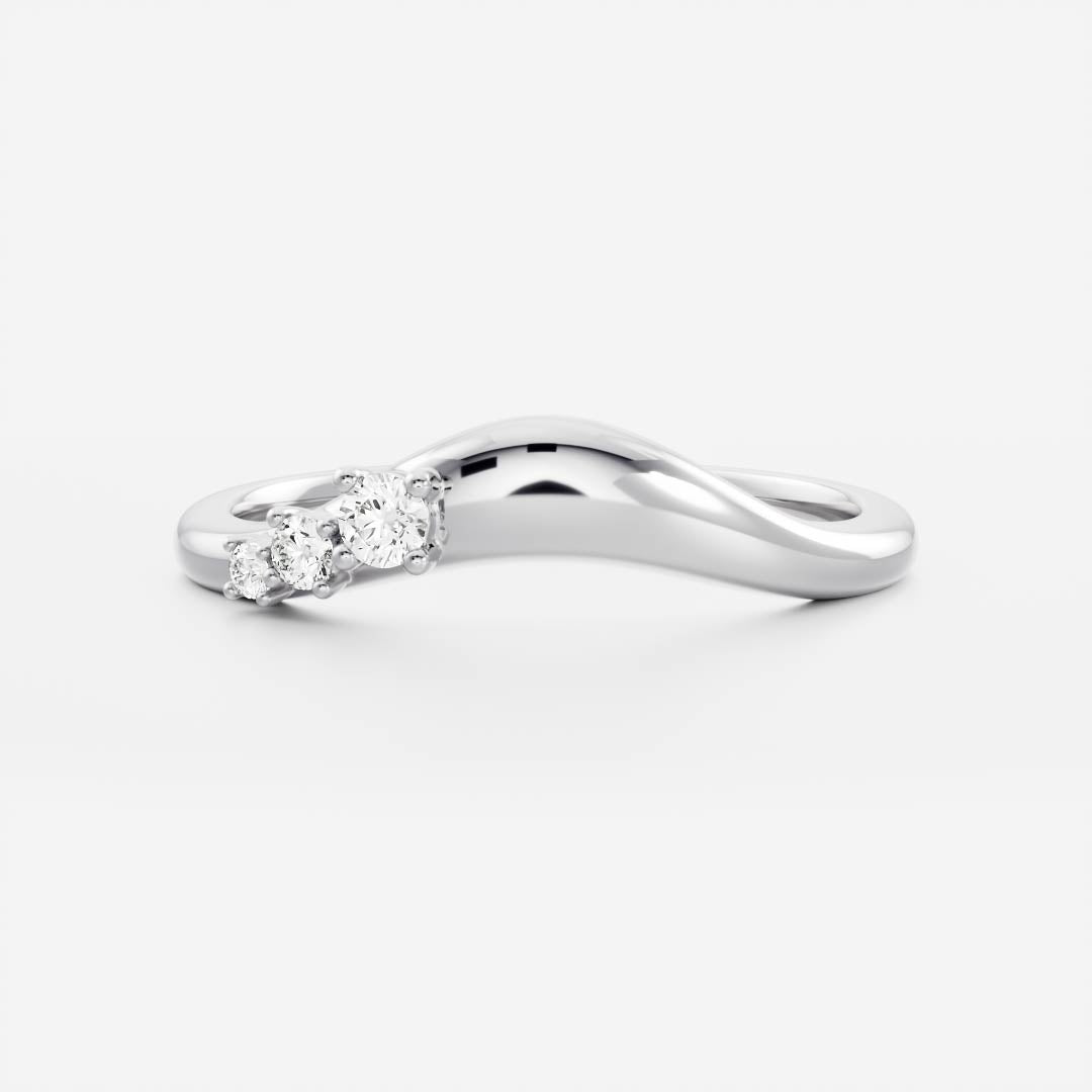 Curved- 0.23 CT Round Lab Grown Diamond Wedding BandCurved- 0.23 CT Round Lab Grown Diamond Wedding Band - Back view
