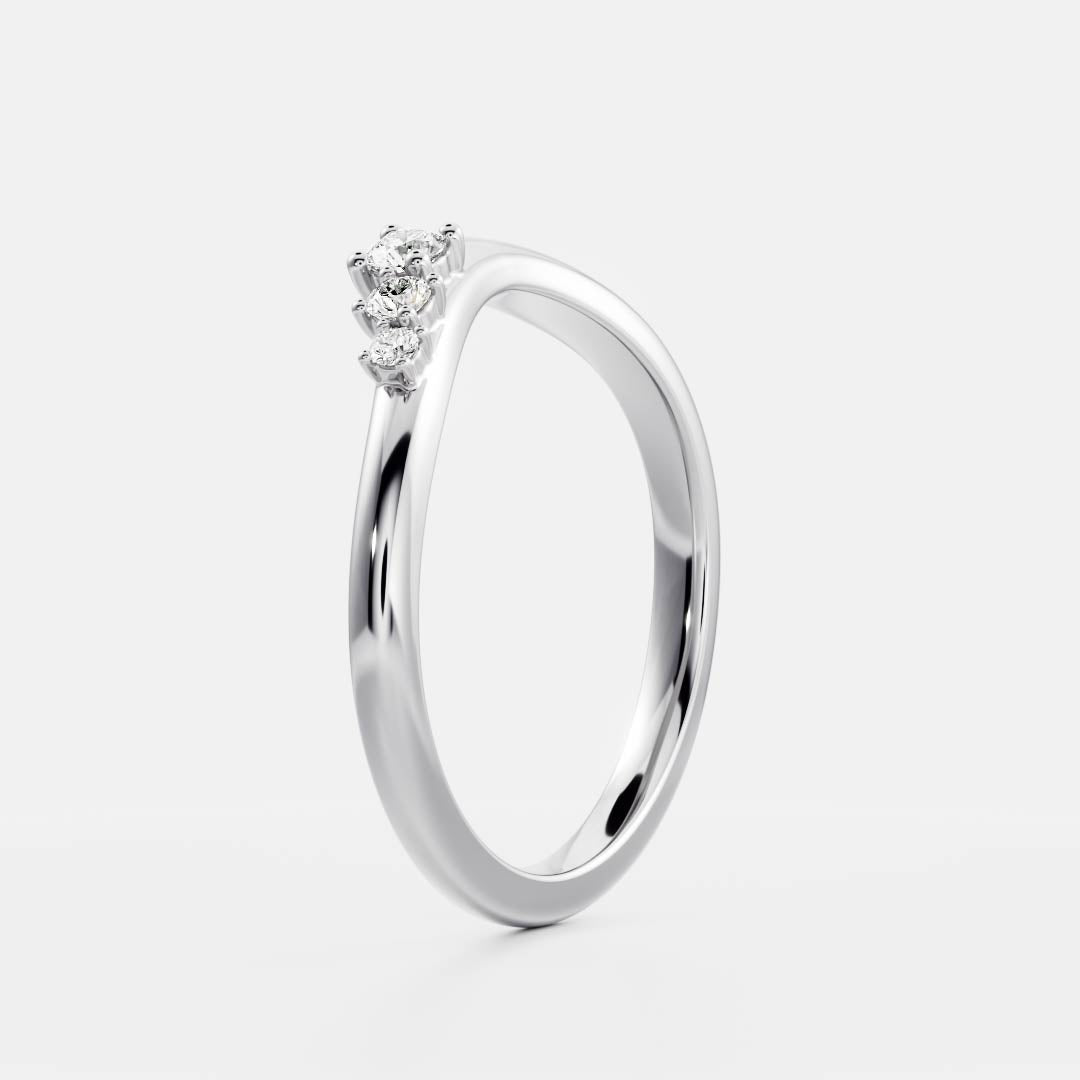 Curved- 0.23 CT Round Lab Grown Diamond Wedding BandCurved- 0.23 CT Round Lab Grown Diamond Wedding Band - Detail view