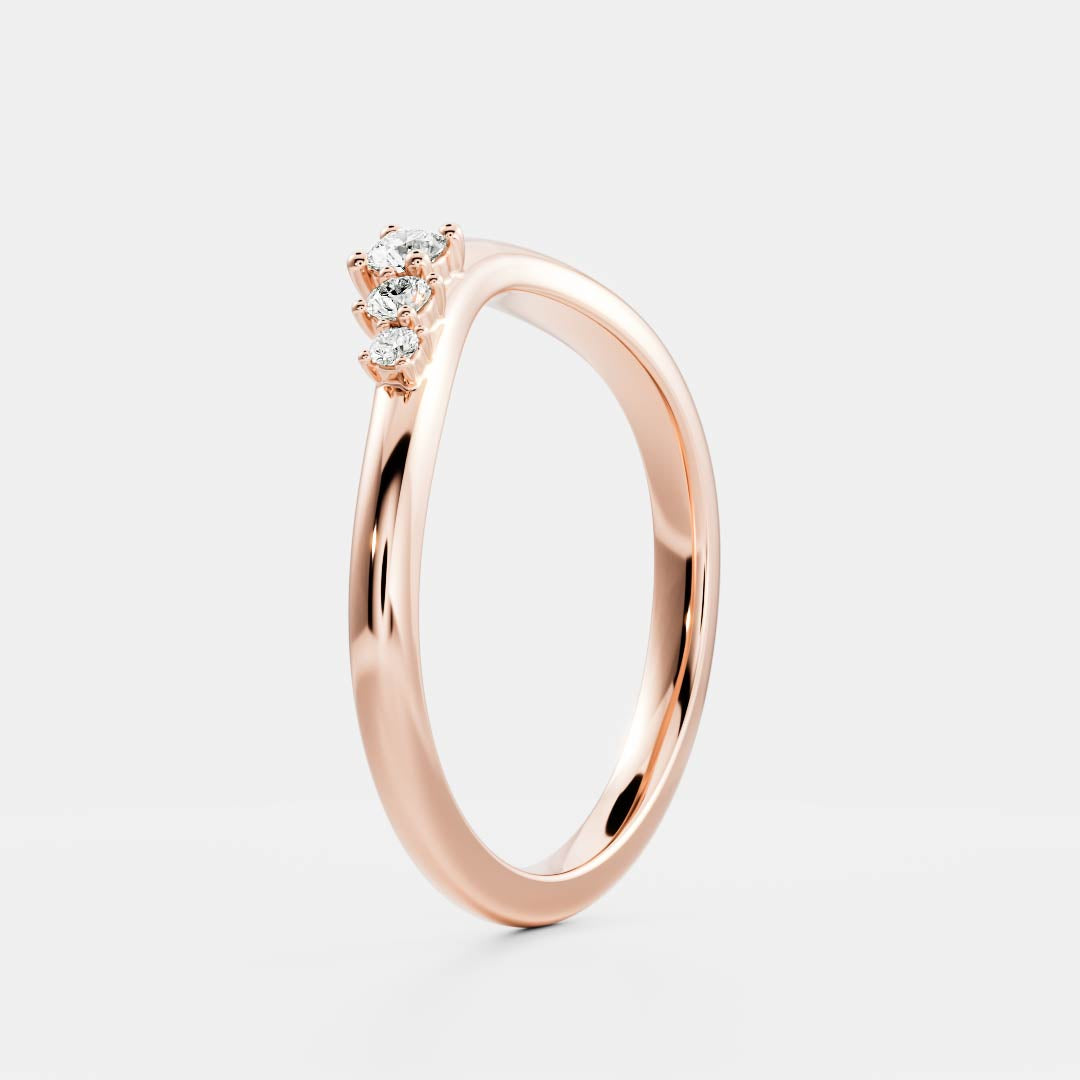Curved- 0.23 CT Round Lab Grown Diamond Wedding BandCurved- 0.23 CT Round Lab Grown Diamond Wedding Band - Front view