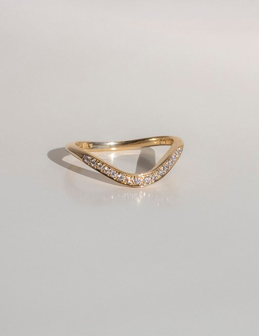 Curved Half Eternity- 0.30 CT Round Lab Grown Diamond Wedding BandCurved Half Eternity- 0.30 CT Round Lab Grown Diamond Wedding Band - Front view
