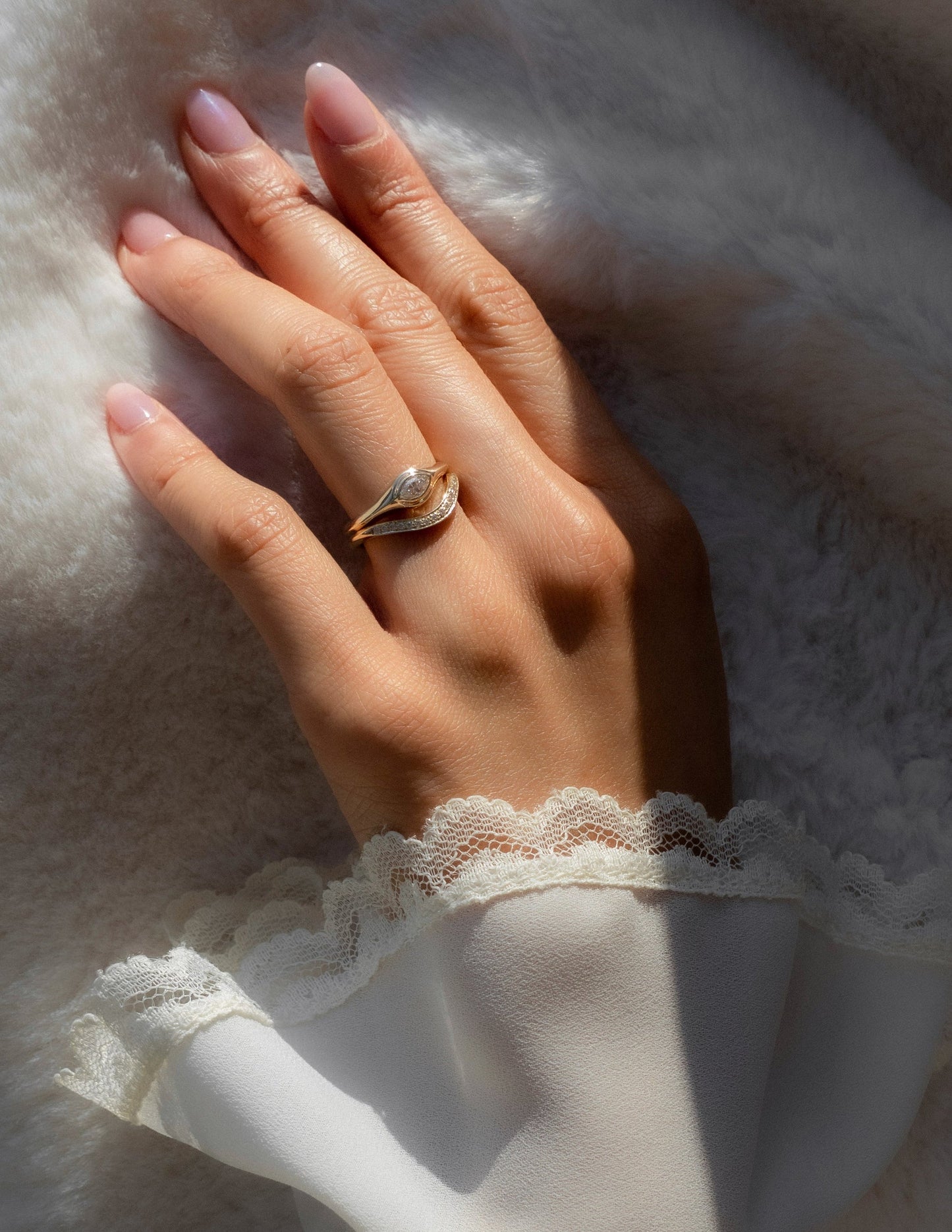 Curved Half Eternity- 0.30 CT Round Lab Grown Diamond Wedding BandCurved Half Eternity- 0.30 CT Round Lab Grown Diamond Wedding Band - Side view