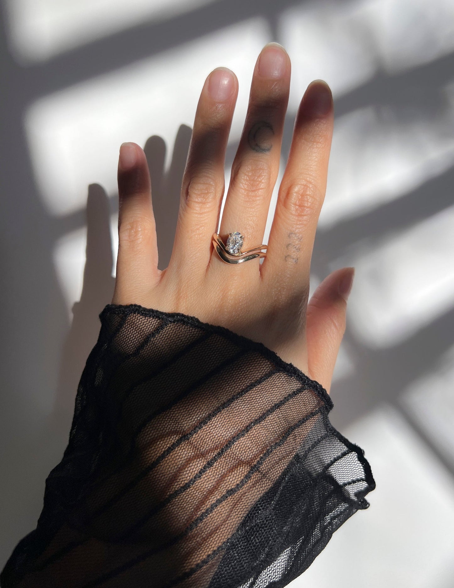 Curved Plain- Wedding BandCurved Plain- Wedding Band - On model