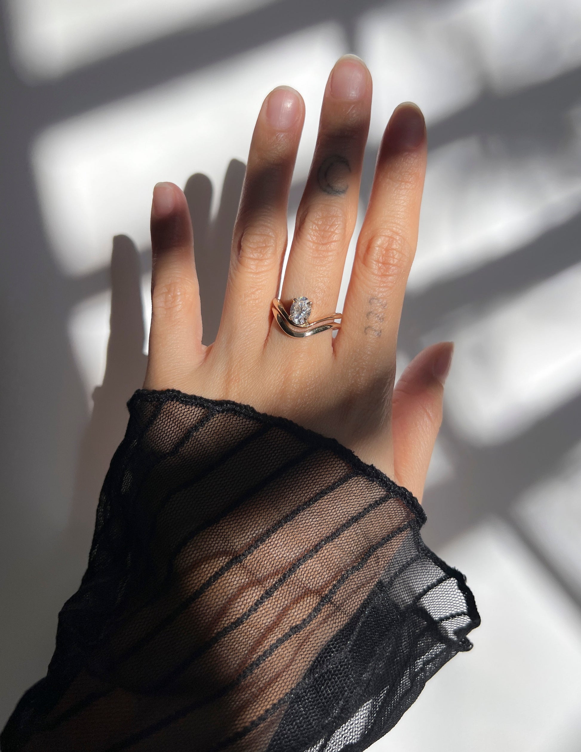 Curved Plain- Wedding BandCurved Plain- Wedding Band - On model