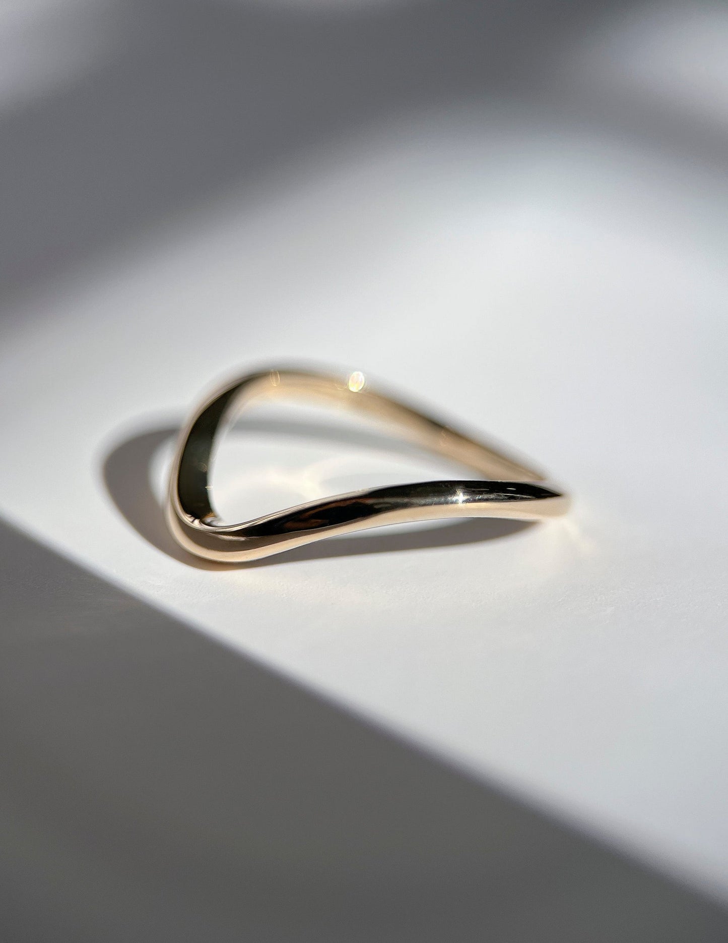 Curved Plain- Wedding BandCurved Plain- Wedding Band - On model