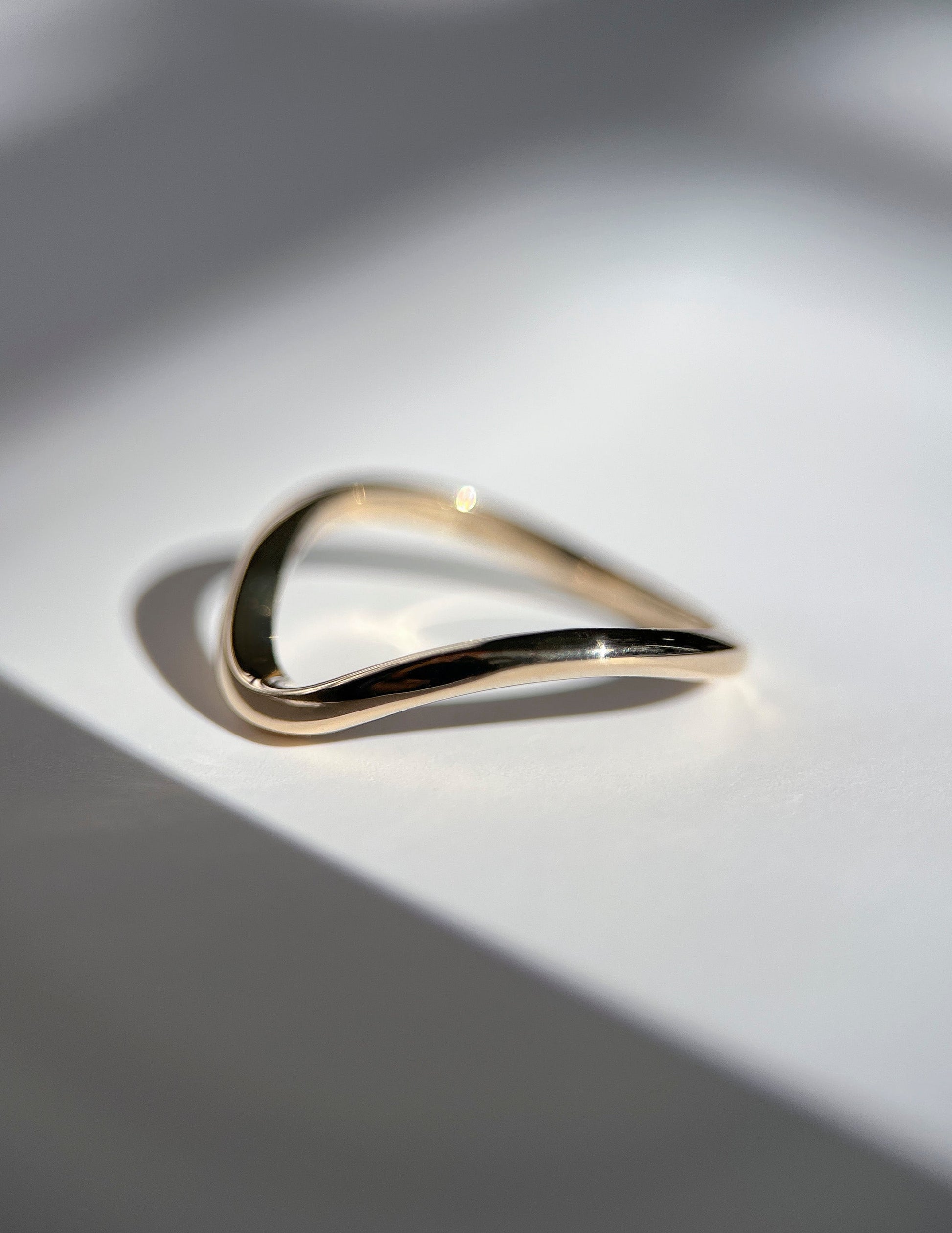 Curved Plain- Wedding BandCurved Plain- Wedding Band - On model
