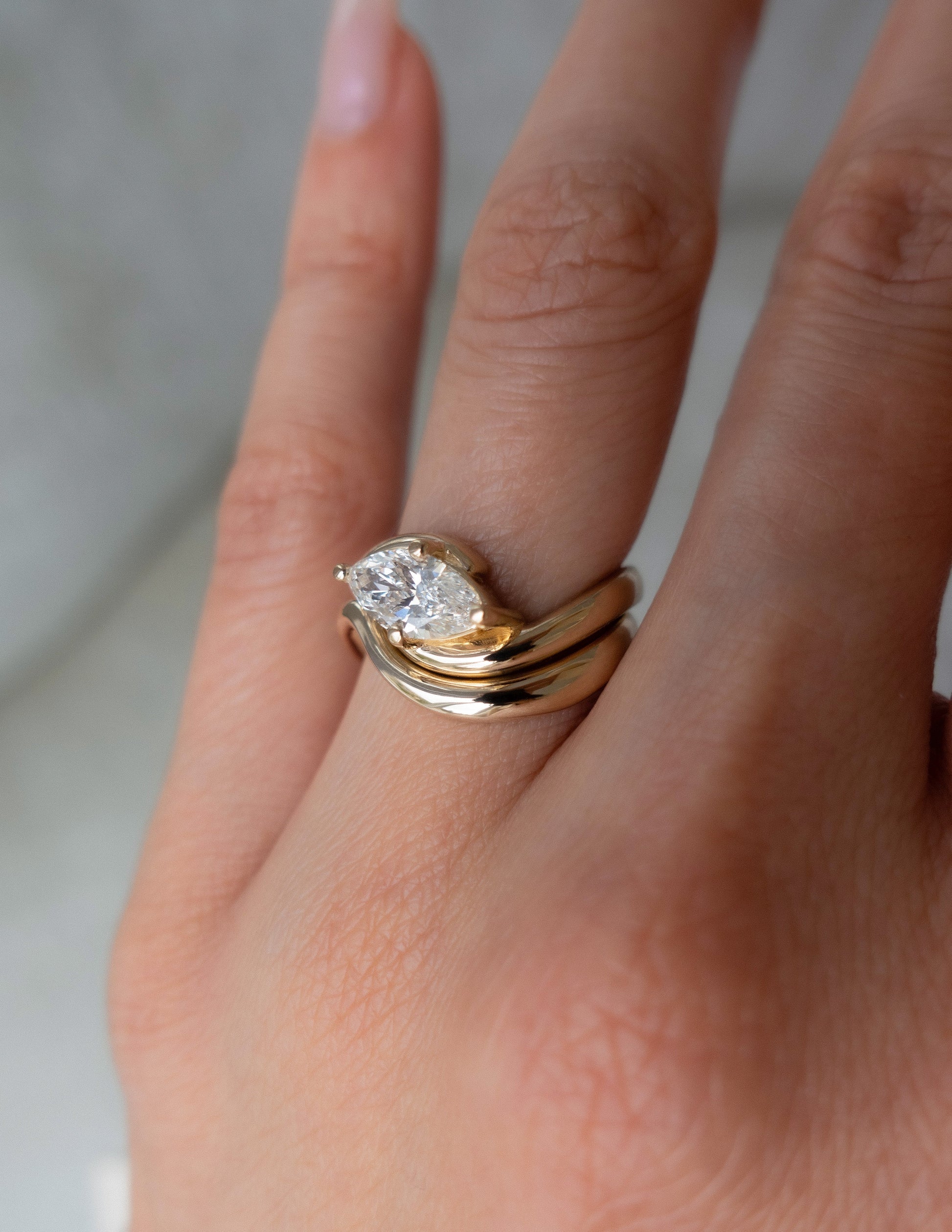 Curved Rapture- Wedding BandCurved Rapture- Wedding Band - Back view