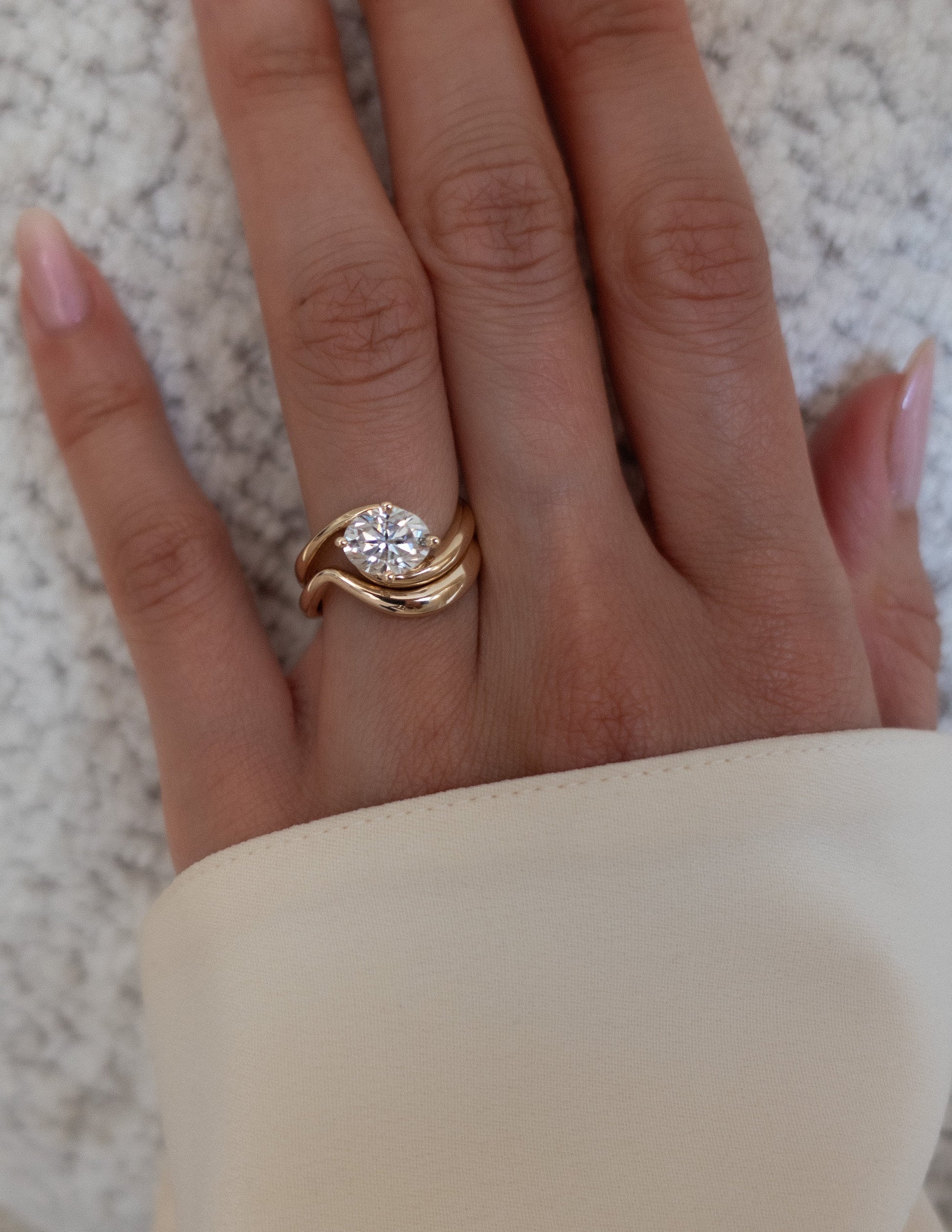 Curved Rapture- Wedding BandCurved Rapture- Wedding Band - Lifestyle