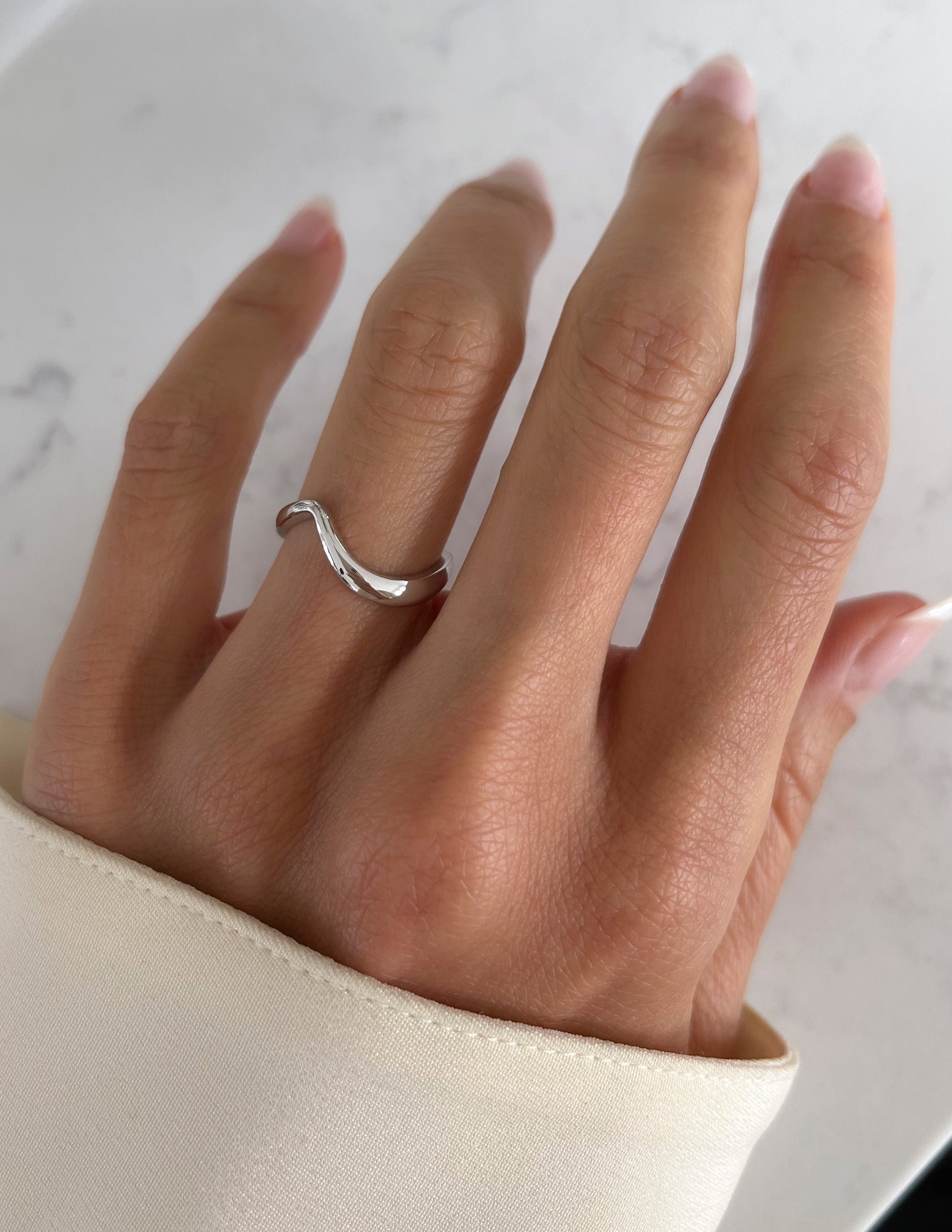 Curved Rapture- Wedding BandCurved Rapture- Wedding Band - Detail view