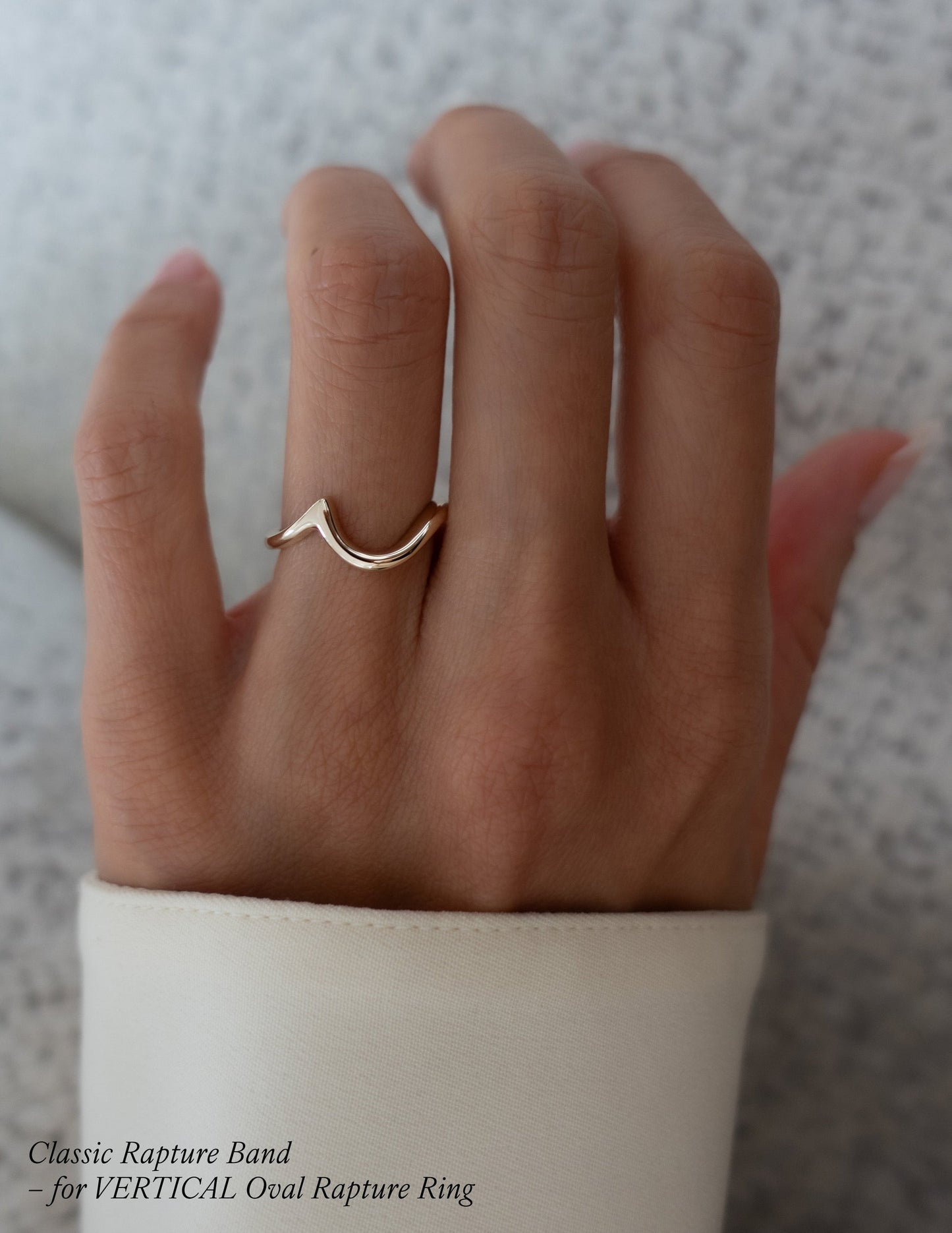 Curved Rapture- Wedding BandCurved Rapture- Wedding Band - On model