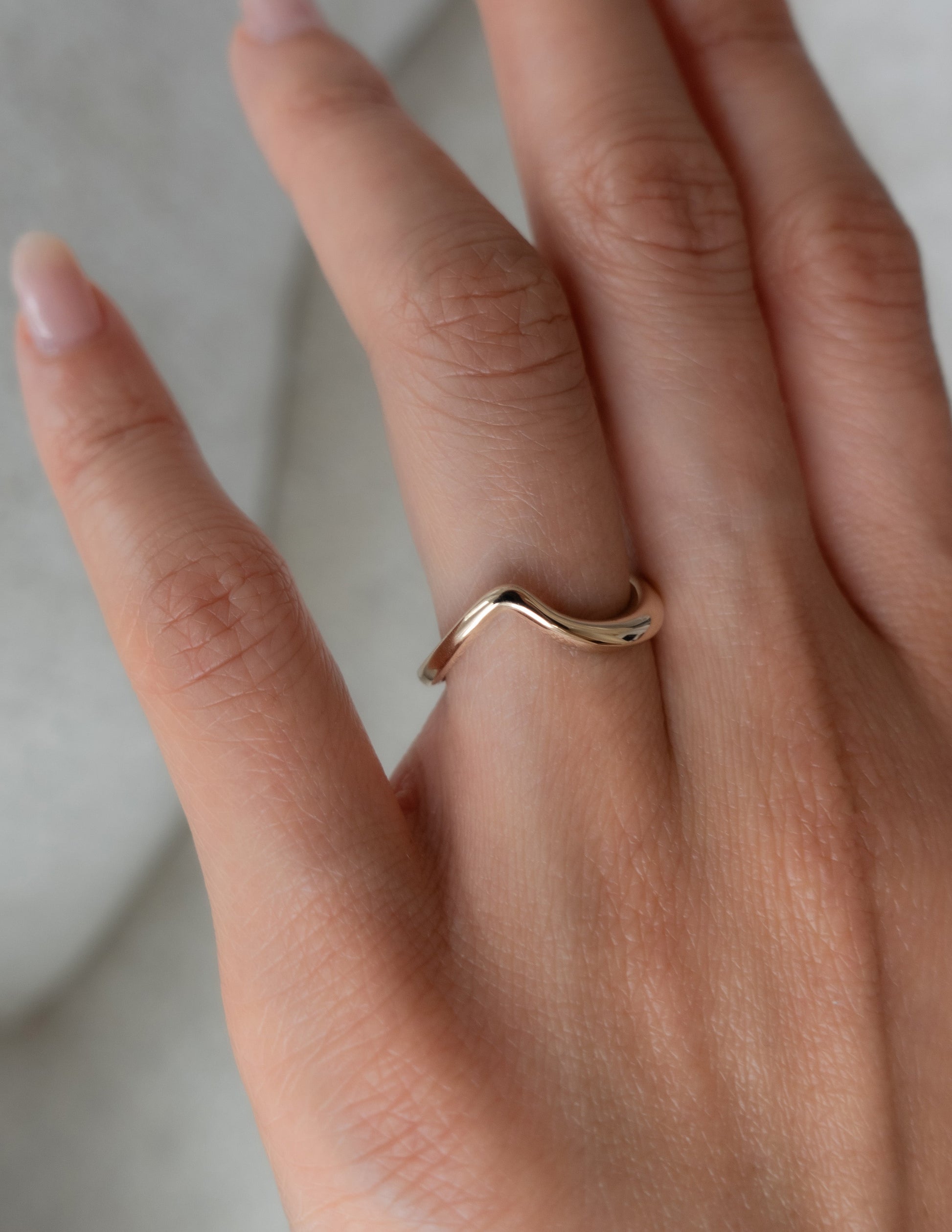 Curved Rapture- Wedding BandCurved Rapture- Wedding Band - Front view