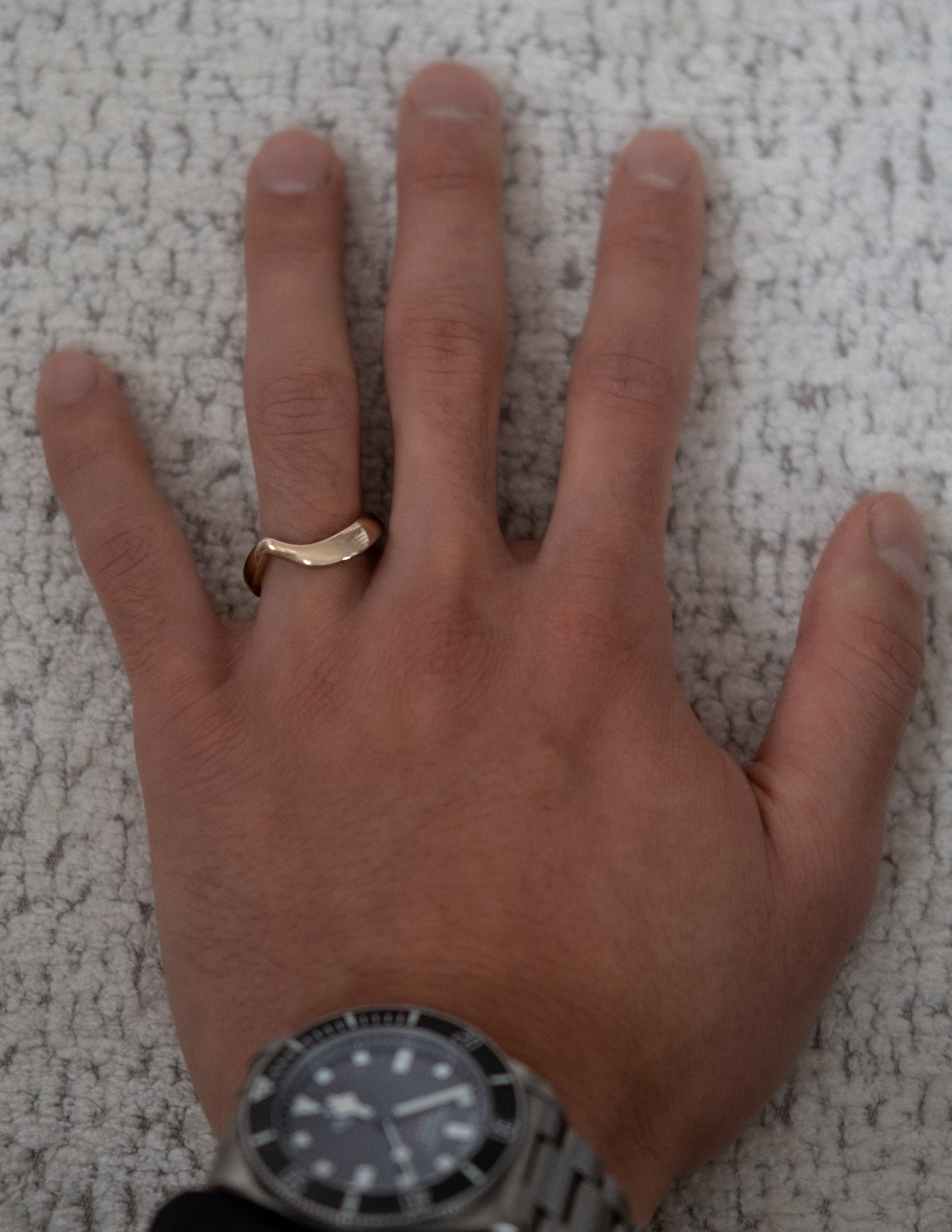 Curved Rapture- Wedding BandCurved Rapture- Wedding Band - Front view