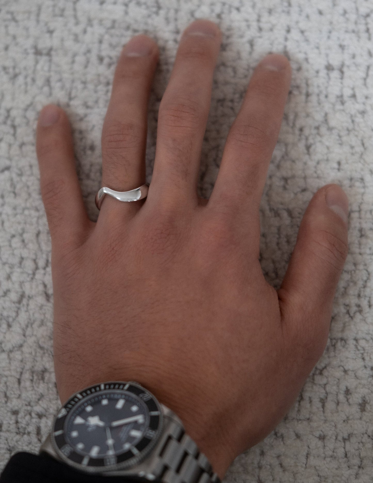 Curved Rapture- Wedding BandCurved Rapture- Wedding Band - Back view