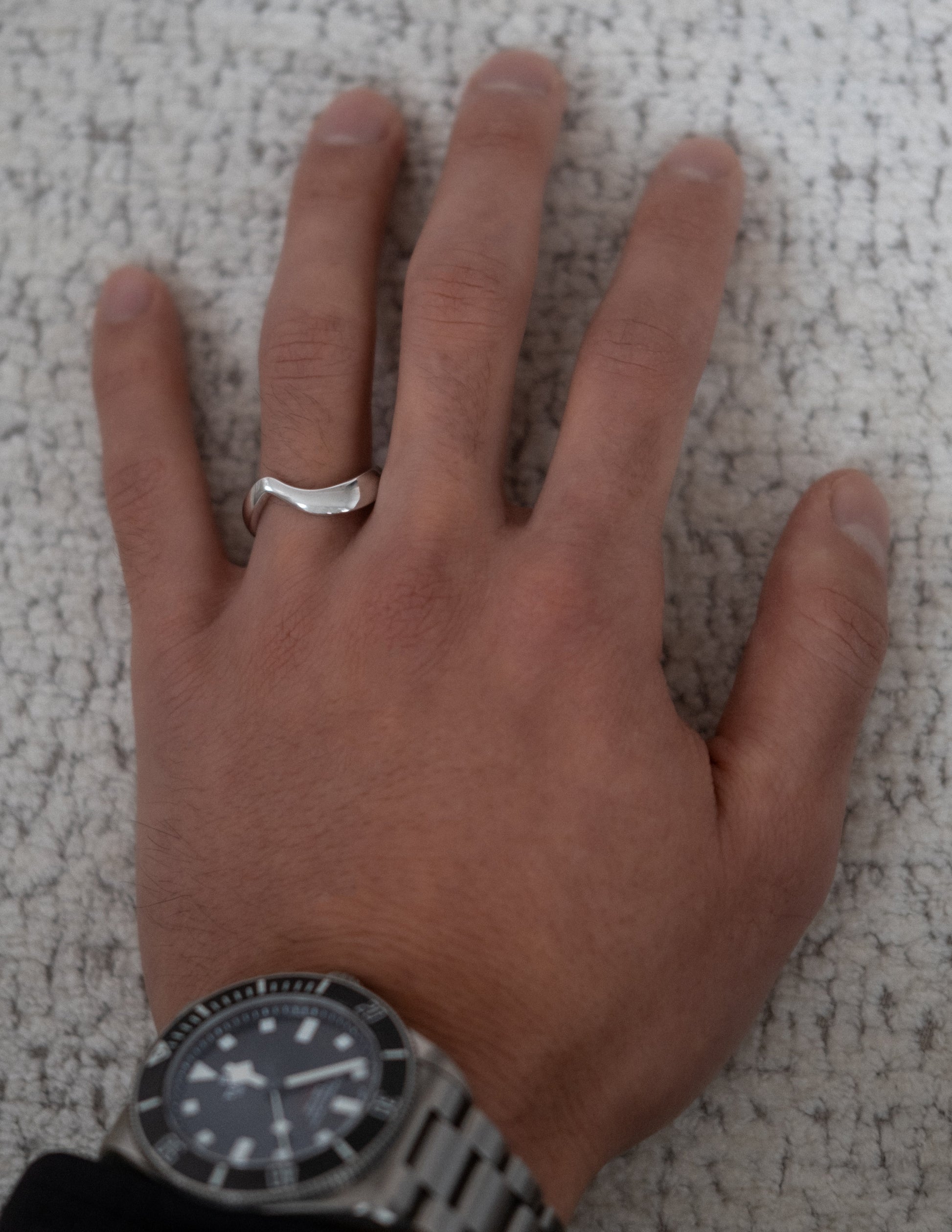 Curved Rapture- Wedding BandCurved Rapture- Wedding Band - Back view