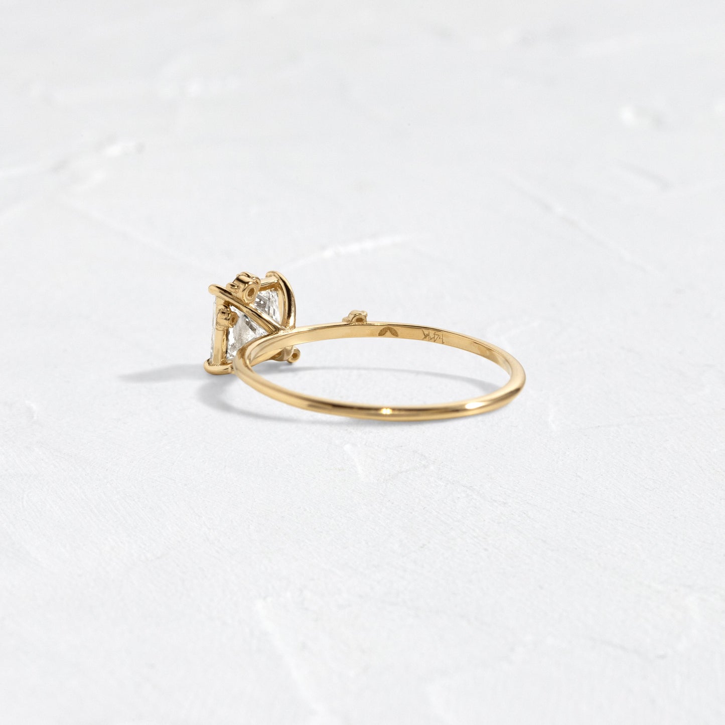 Dainty Cluster-Princess Lab Grown Diamond Engagement Ring - Front view
