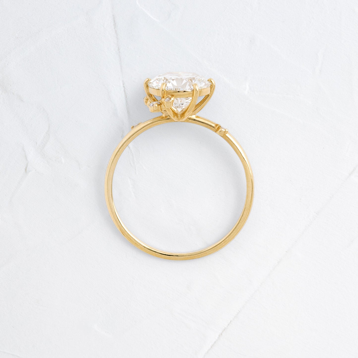 Dainty Cluster-Round Lab Grown Diamond Engagement Ring - Back view