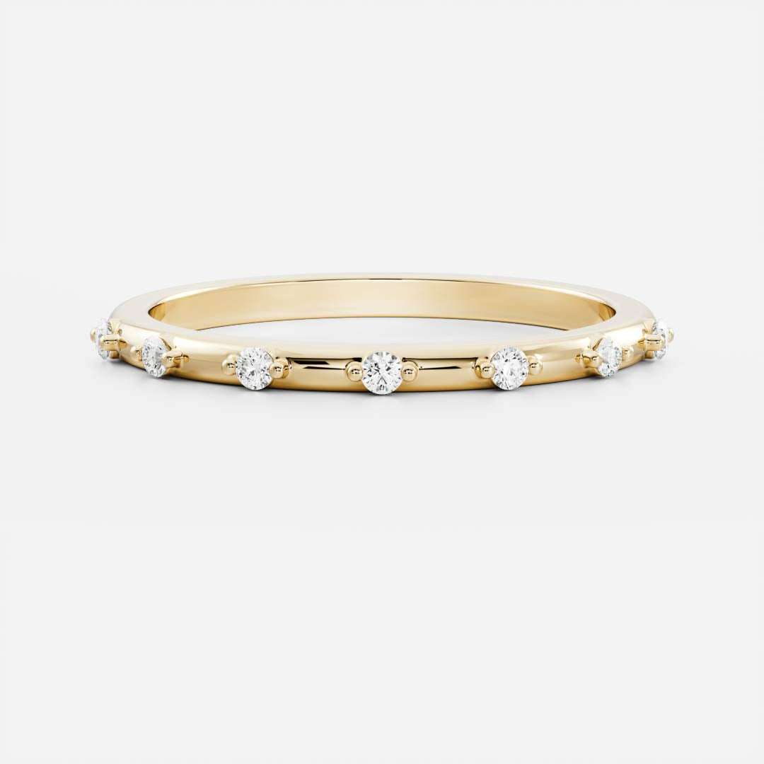 Dainty Half Eternity- 0.18 CT Round Lab Grown Diamond Wedding BandDainty Half Eternity- 0.18 CT Round Lab Grown Diamond Wedding Band - Front view