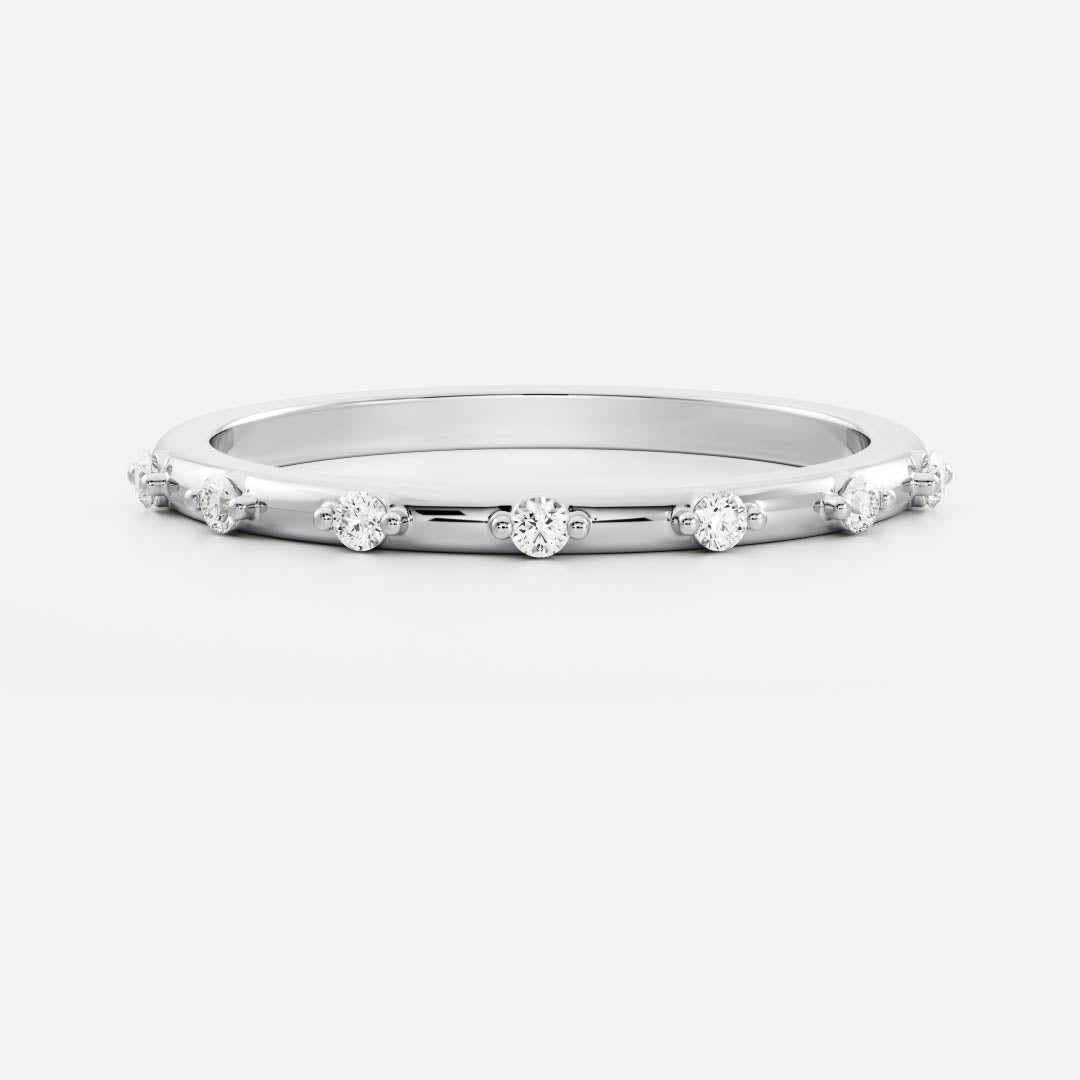 Dainty Half Eternity- 0.18 CT Round Lab Grown Diamond Wedding BandDainty Half Eternity- 0.18 CT Round Lab Grown Diamond Wedding Band - Back view