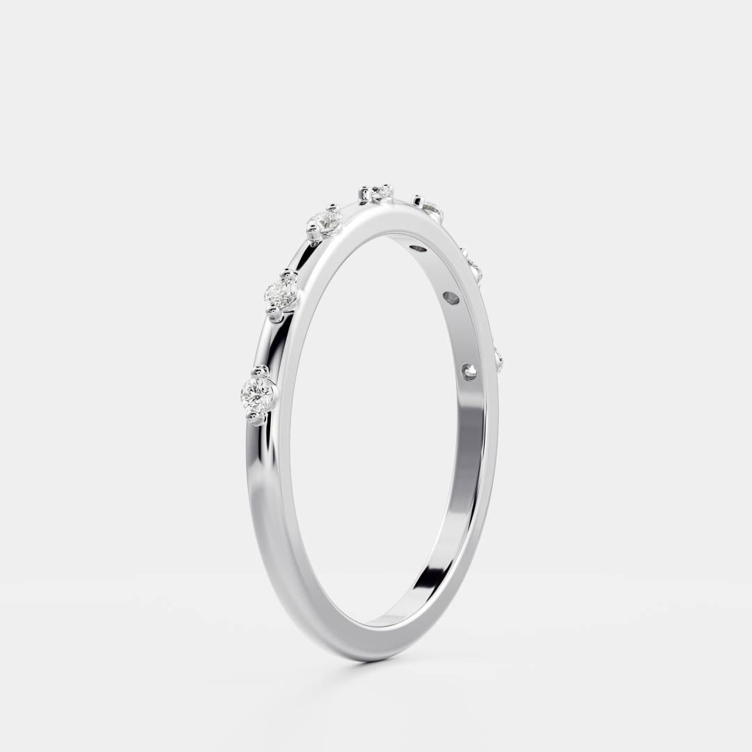 Dainty Half Eternity- 0.18 CT Round Lab Grown Diamond Wedding BandDainty Half Eternity- 0.18 CT Round Lab Grown Diamond Wedding Band - Detail view
