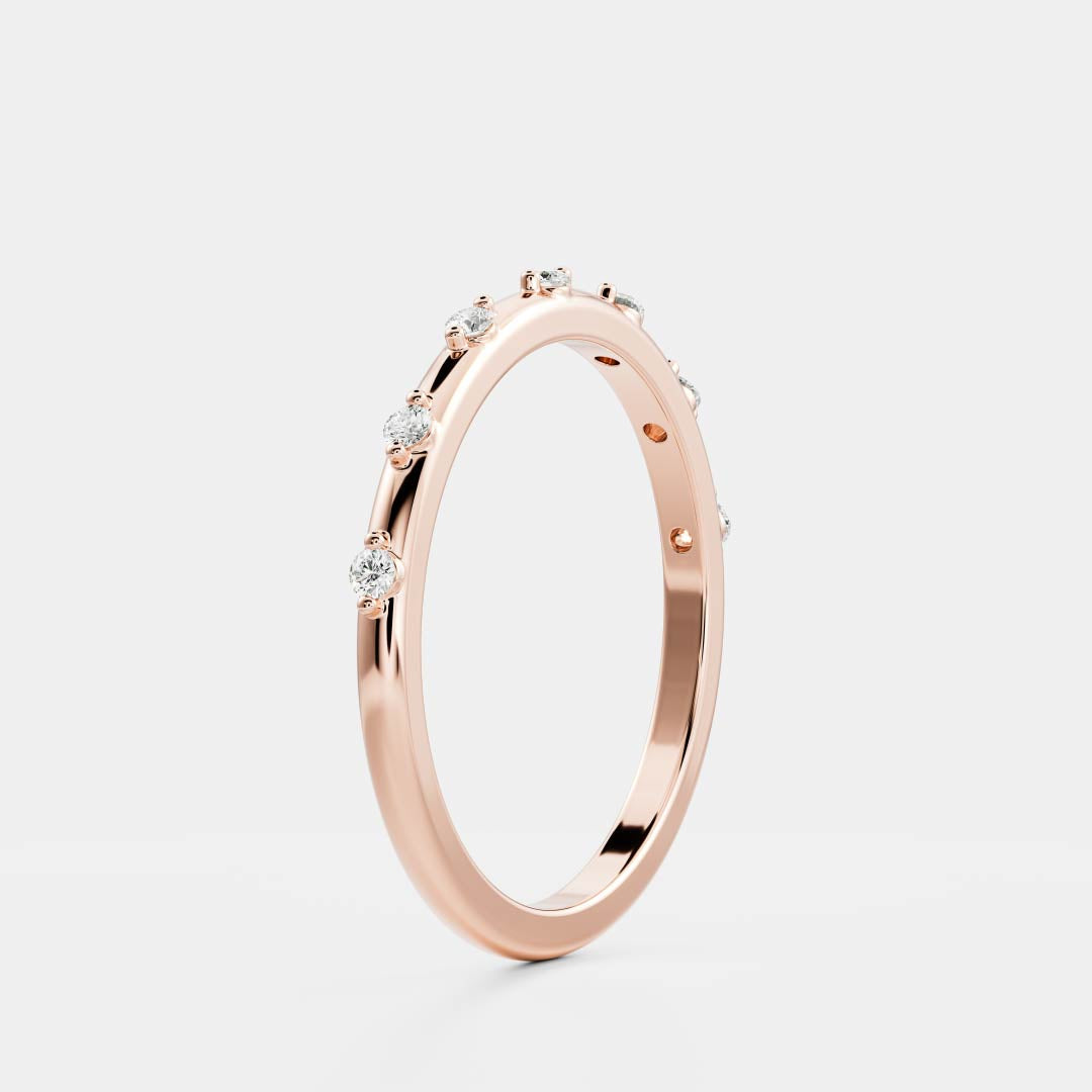 Dainty Half Eternity- 0.18 CT Round Lab Grown Diamond Wedding BandDainty Half Eternity- 0.18 CT Round Lab Grown Diamond Wedding Band - Lifestyle