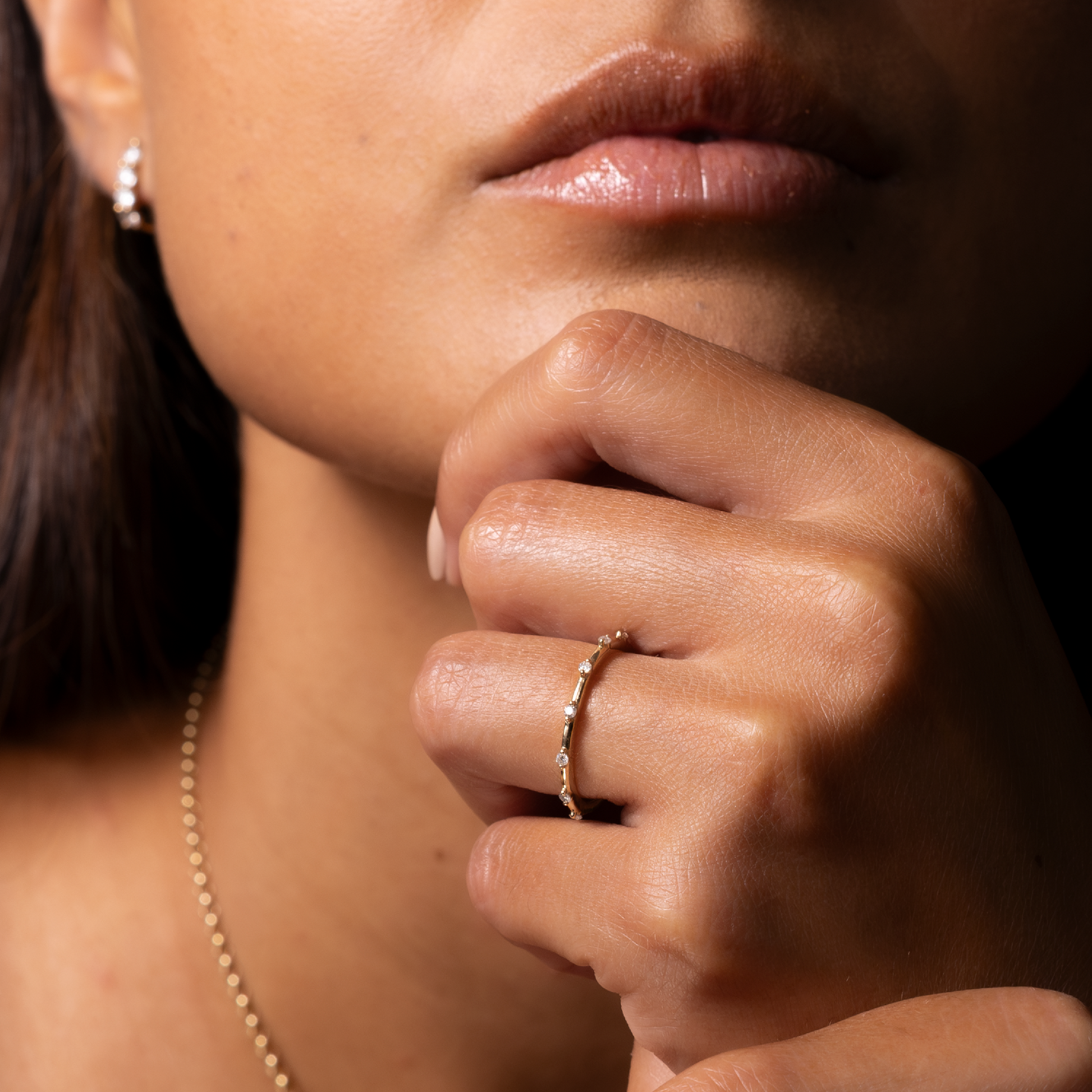 Dainty Half Eternity- 0.18 CT Round Lab Grown Diamond Wedding BandDainty Half Eternity- 0.18 CT Round Lab Grown Diamond Wedding Band - Front view