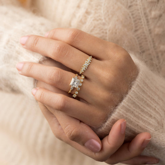 Dainty-Princess Lab Grown Diamond Engagement Ring - Detail view