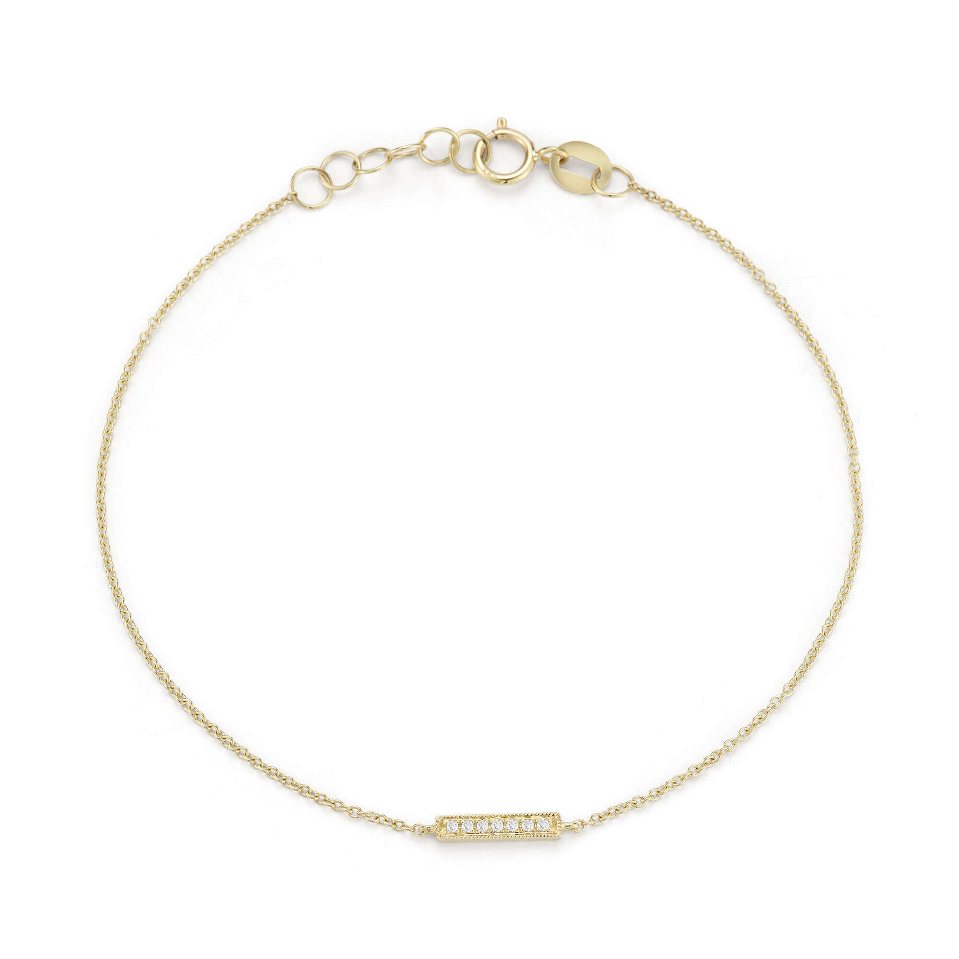 Diamond Bar-0.06 CT Round Lab Grown Diamond BraceletsDiamond Bar-0.06 CT Round Lab Grown Diamond Bracelets - Side view