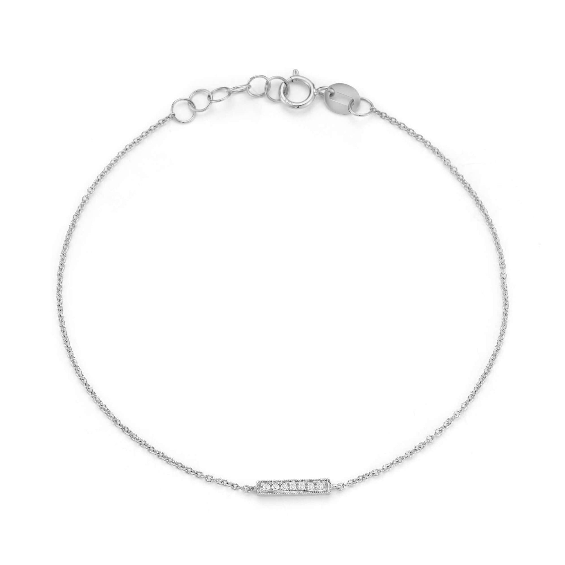 Diamond Bar-0.06 CT Round Lab Grown Diamond BraceletsDiamond Bar-0.06 CT Round Lab Grown Diamond Bracelets - On model