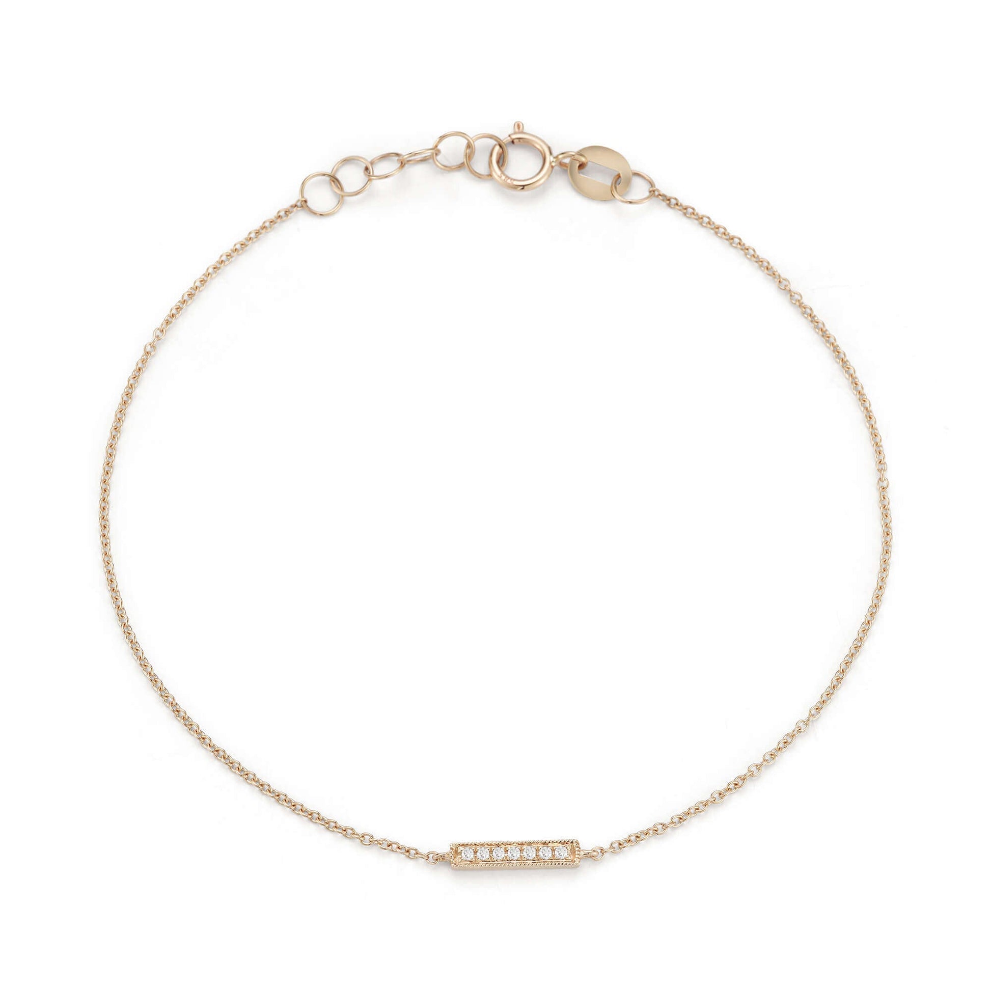 Diamond Bar-0.06 CT Round Lab Grown Diamond BraceletsDiamond Bar-0.06 CT Round Lab Grown Diamond Bracelets - Front view